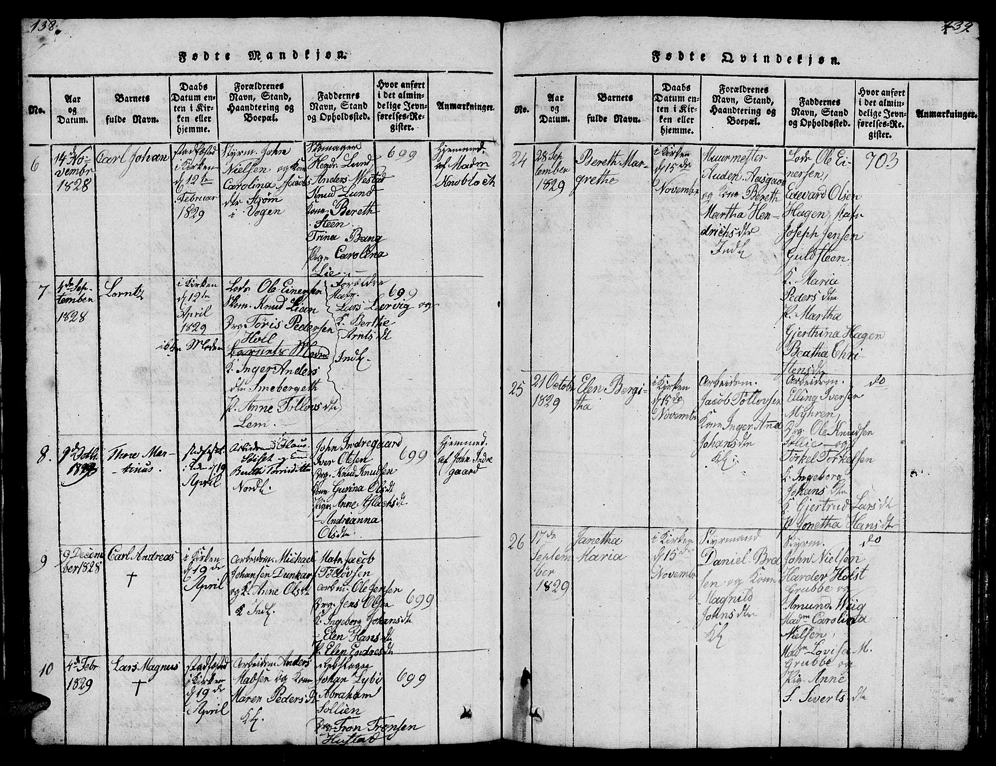 Ministerialprotokoller, klokkerbøker og fødselsregistre - Møre og Romsdal, SAT/A-1454/572/L0856: Klokkerbok nr. 572C01, 1819-1832, s. 138-139