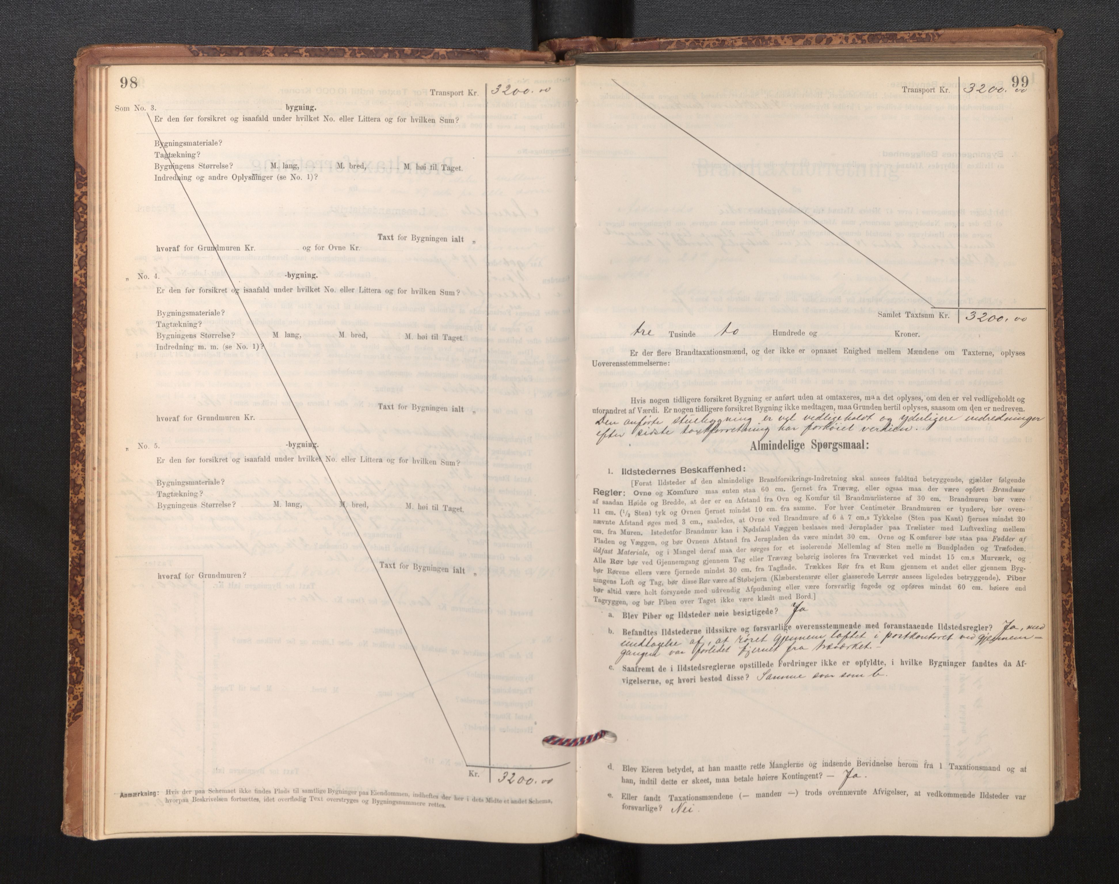 Lensmannen i Askvoll, AV/SAB-A-26301/0012/L0004: Branntakstprotokoll, skjematakst og liste over branntakstmenn, 1895-1932, s. 98-99