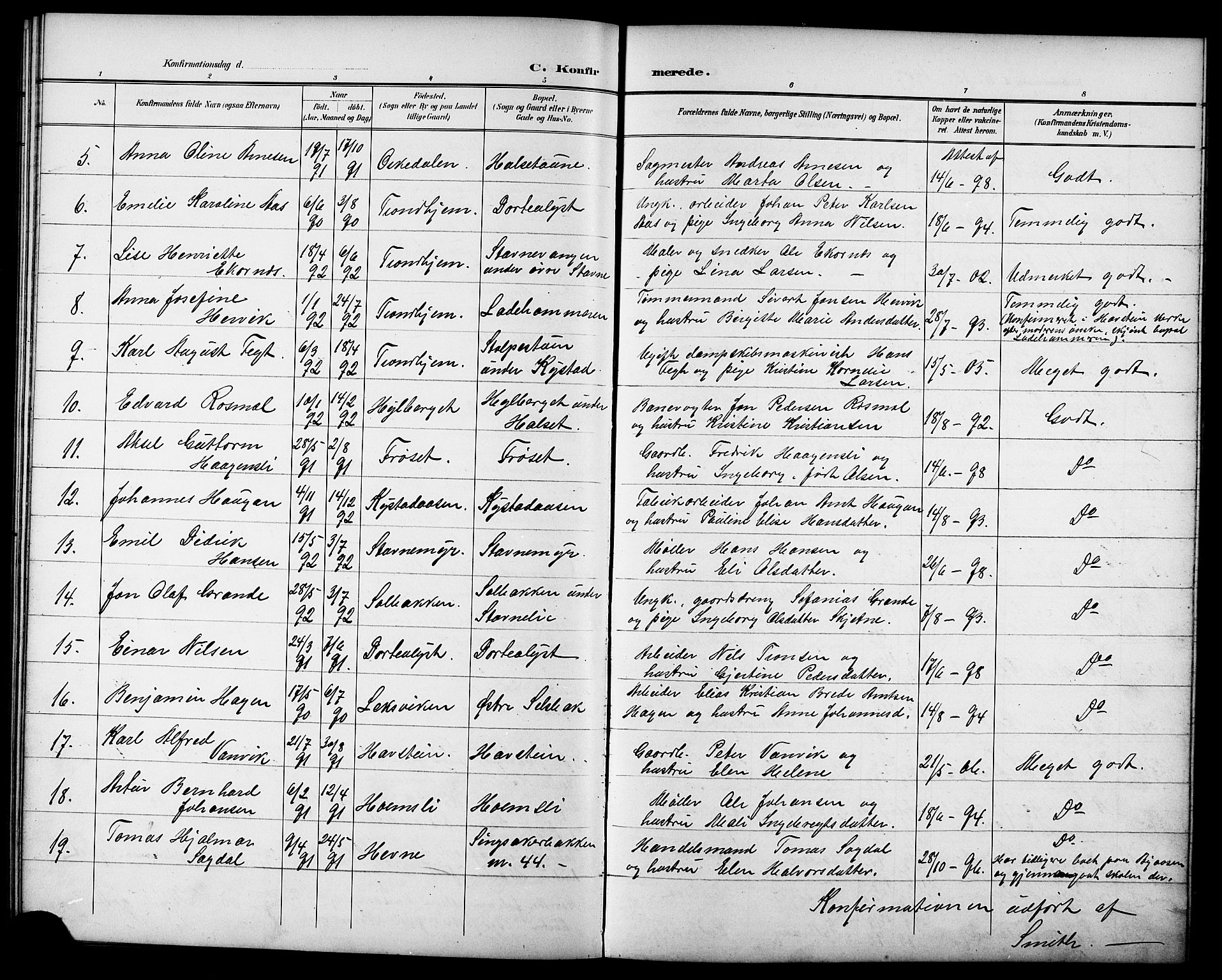 Ministerialprotokoller, klokkerbøker og fødselsregistre - Sør-Trøndelag, AV/SAT-A-1456/611/L0355: Klokkerbok nr. 611C03, 1897-1914
