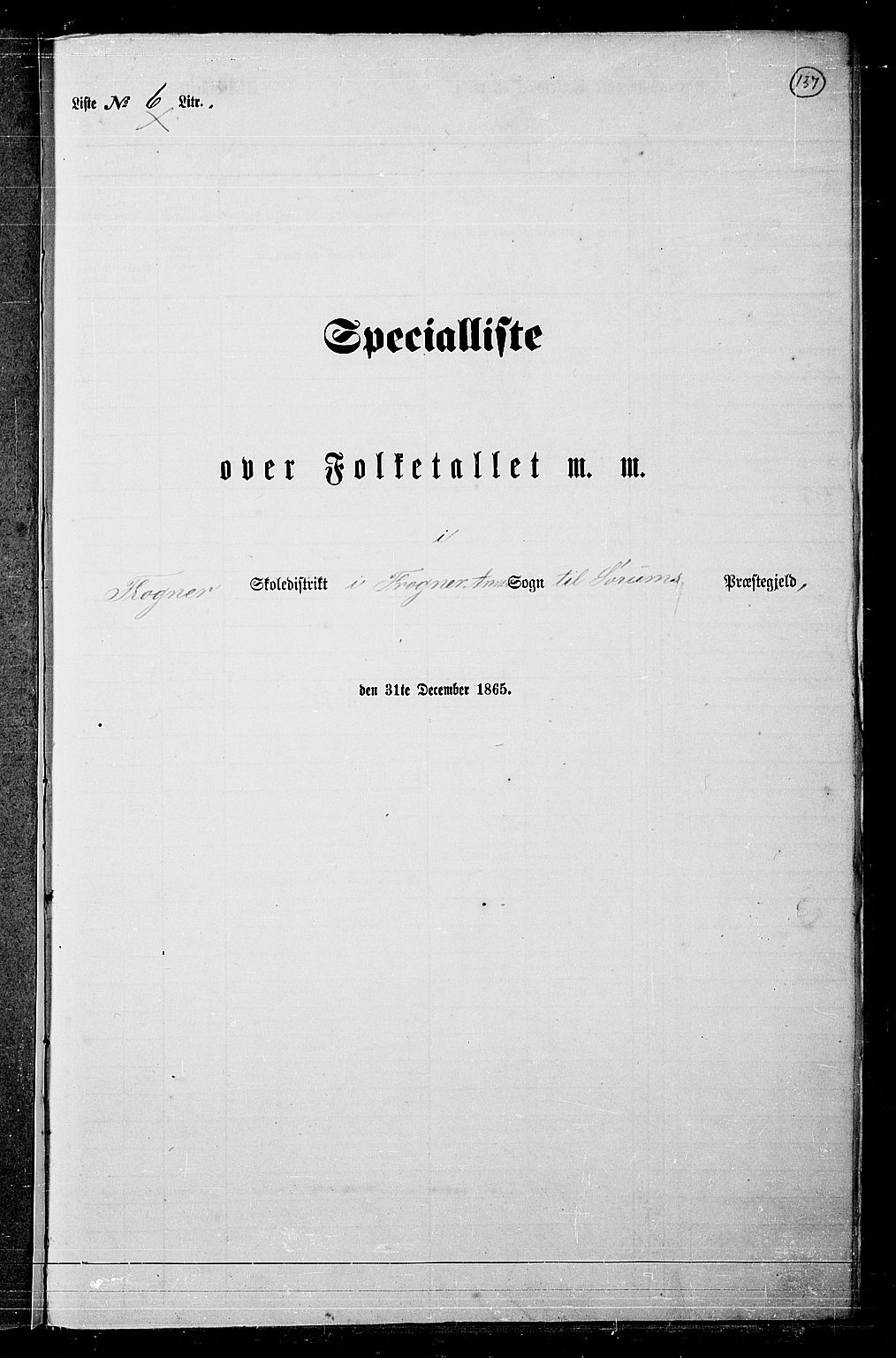 RA, Folketelling 1865 for 0226P Sørum prestegjeld, 1865, s. 122