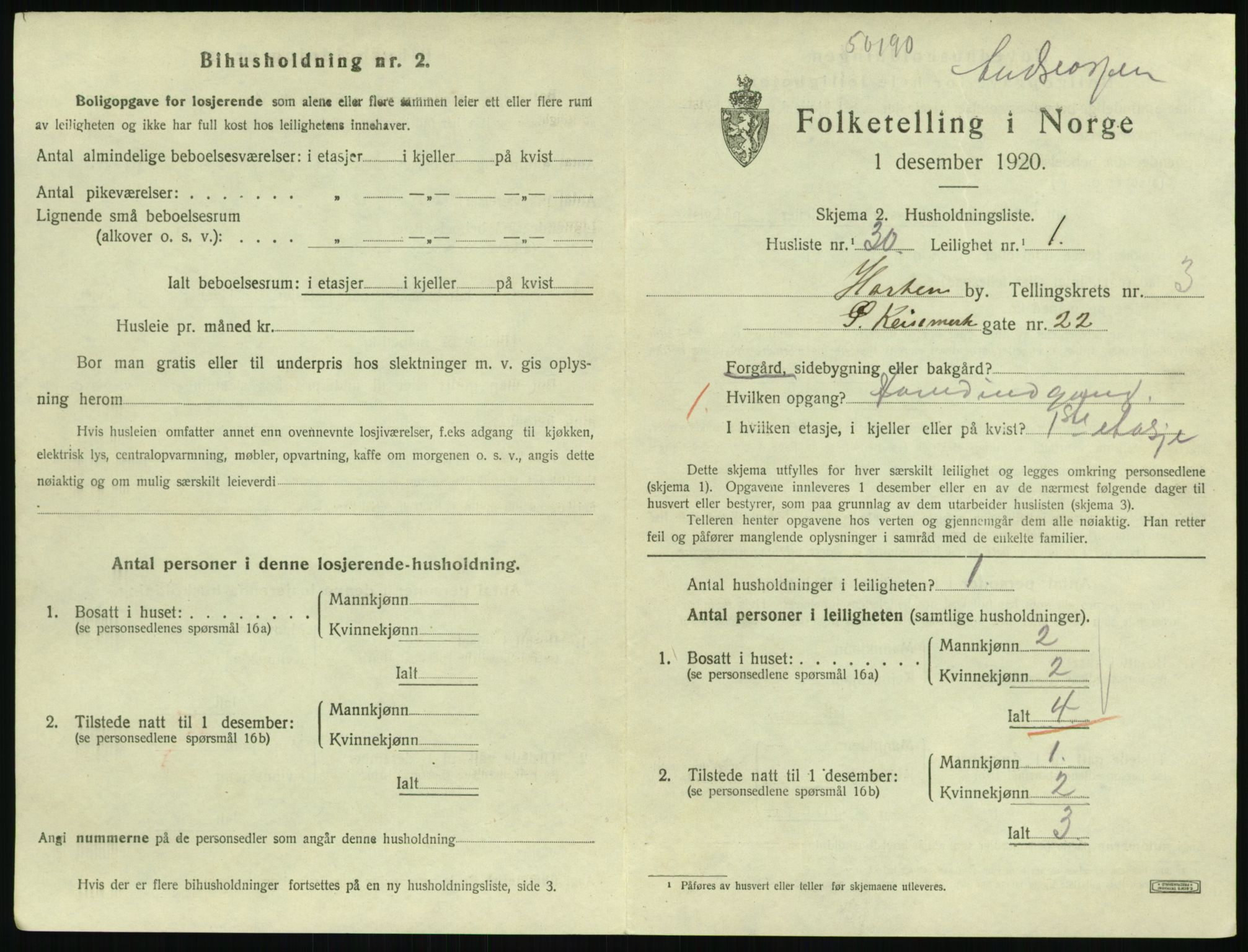 SAKO, Folketelling 1920 for 0703 Horten kjøpstad, 1920, s. 4225