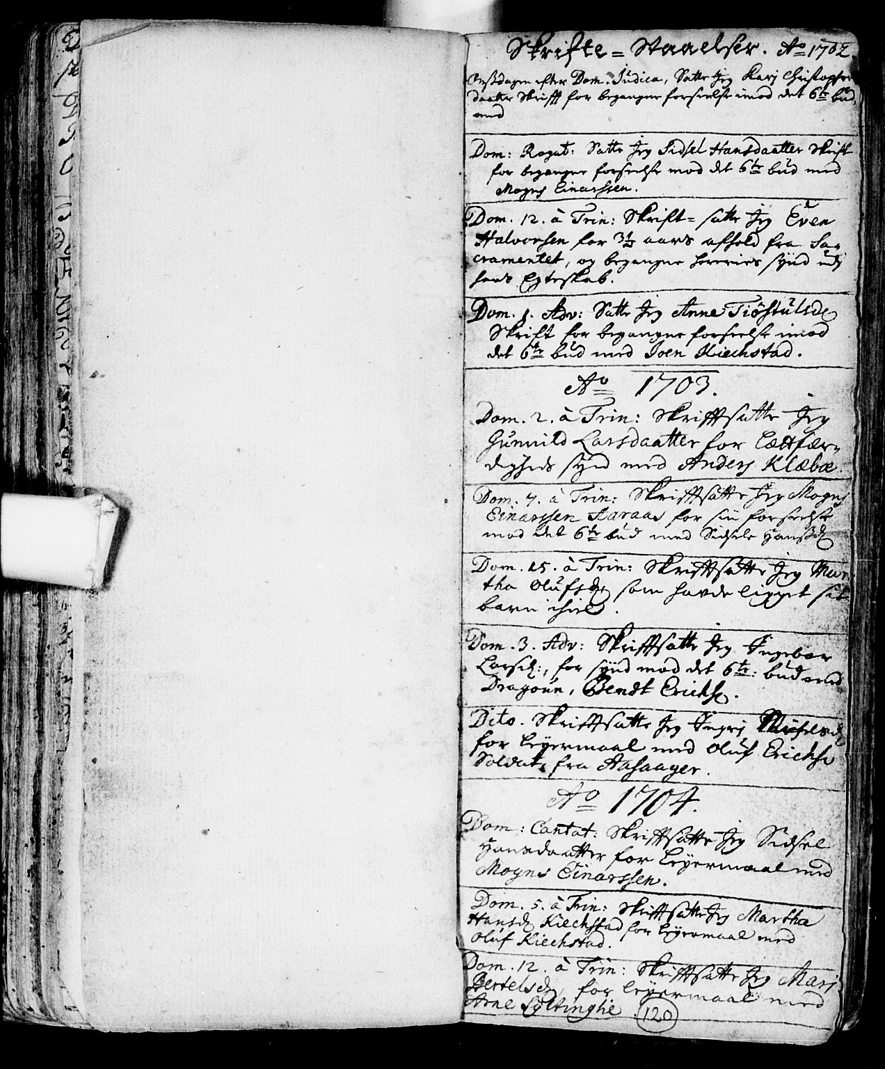 Røyken kirkebøker, SAKO/A-241/F/Fa/L0001: Ministerialbok nr. 1, 1701-1730, s. 120