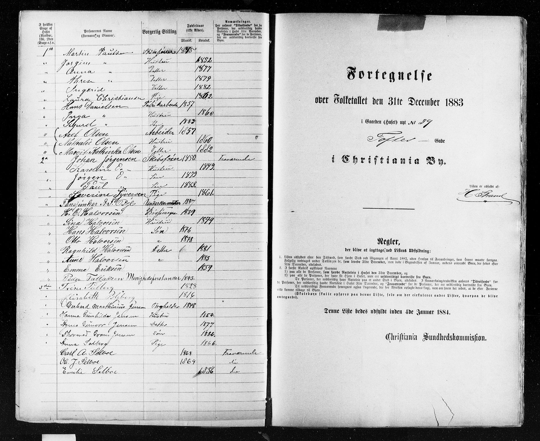 OBA, Kommunal folketelling 31.12.1883 for Kristiania kjøpstad, 1883, s. 4776