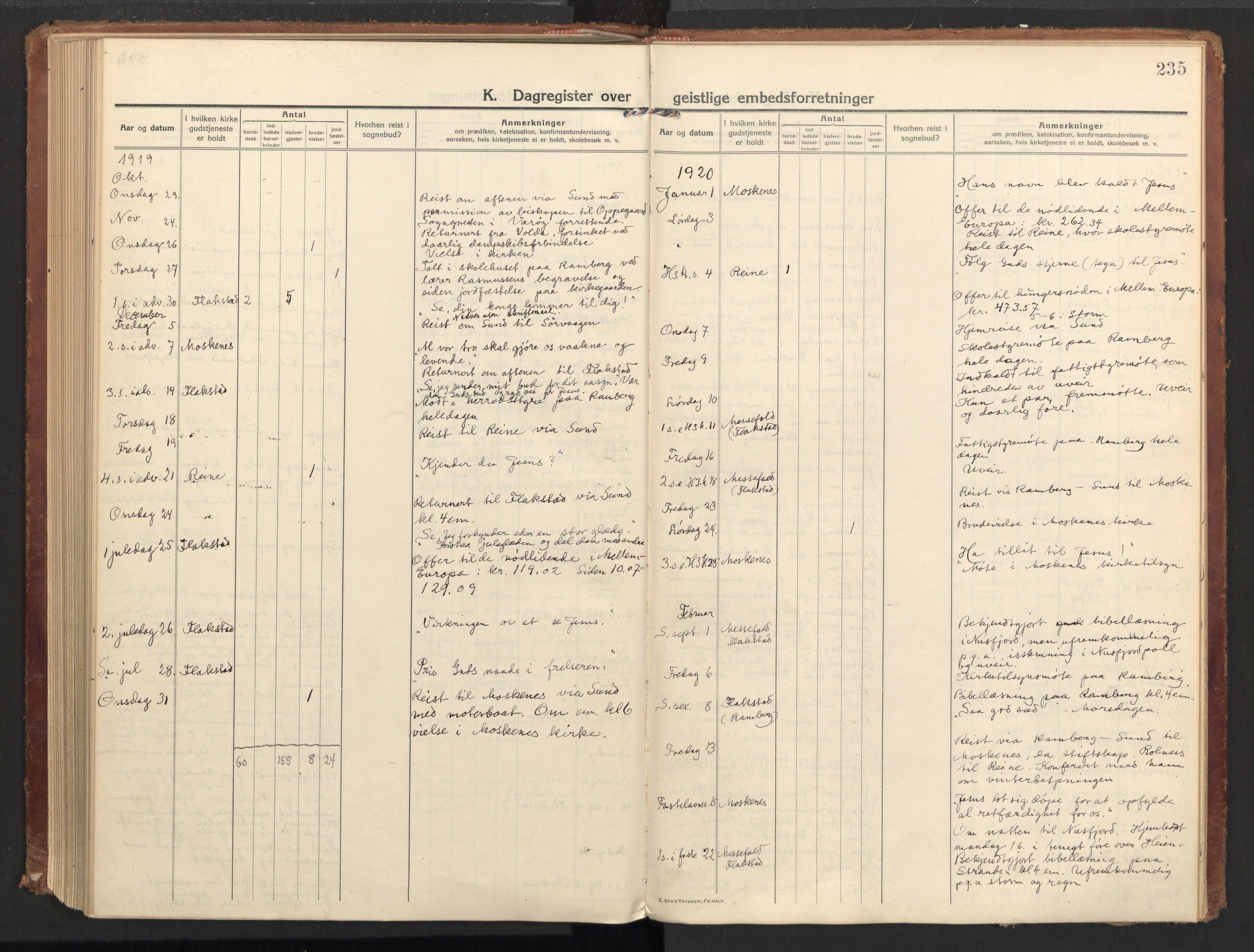 Ministerialprotokoller, klokkerbøker og fødselsregistre - Nordland, AV/SAT-A-1459/885/L1210: Ministerialbok nr. 885A10, 1916-1926, s. 235