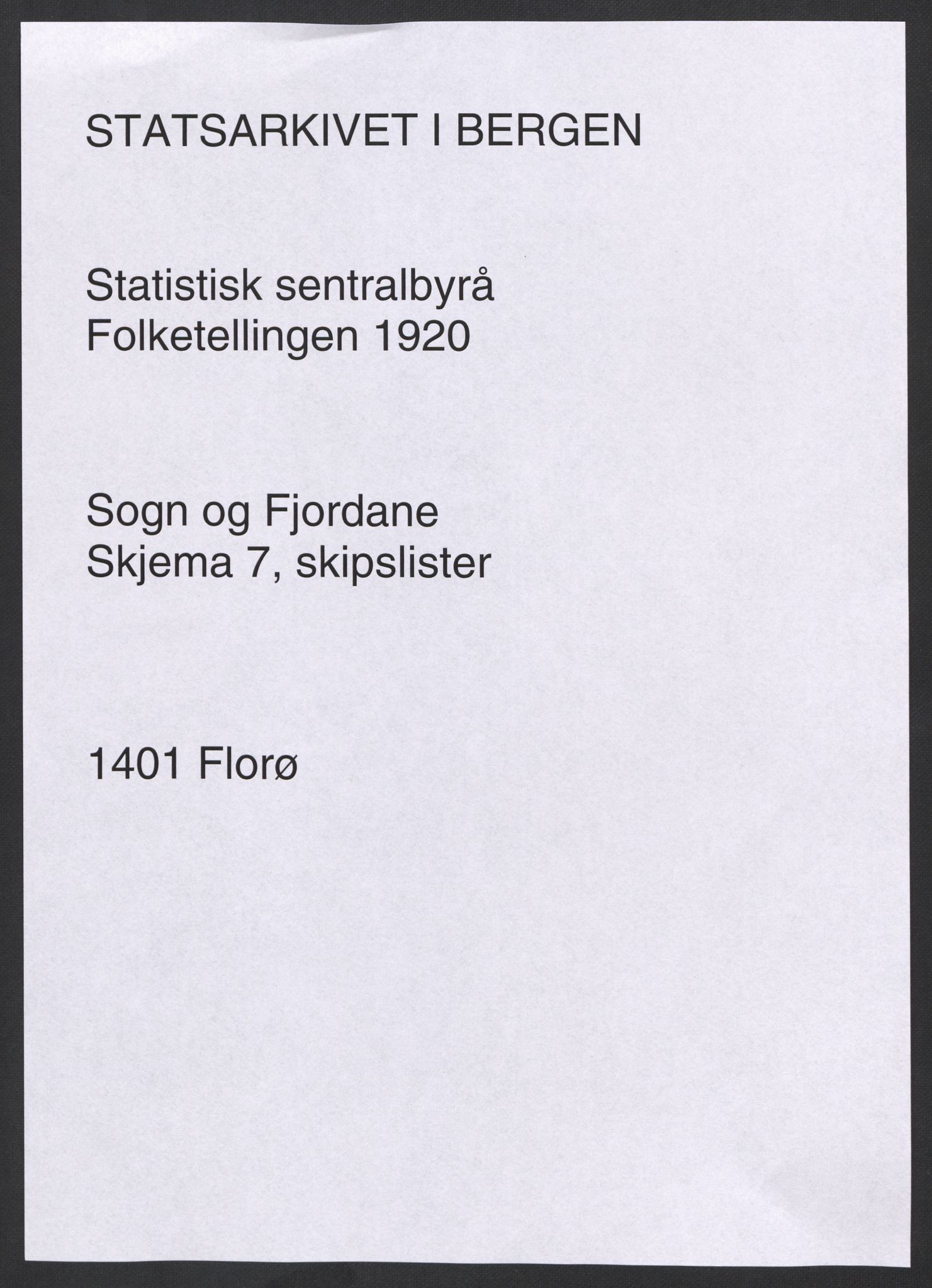 SAB, Folketelling 1920 for 1401 Florø ladested, 1920, s. 3985