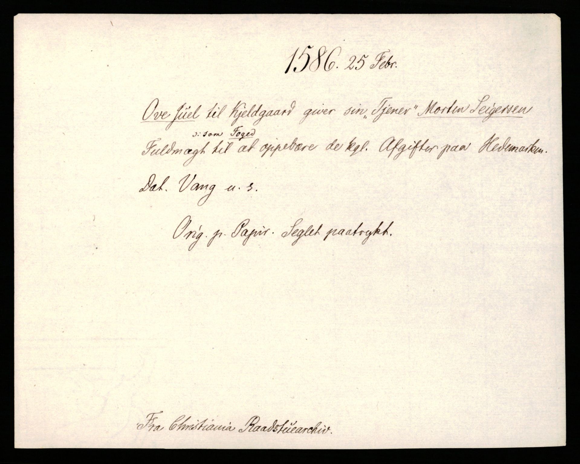 Riksarkivets diplomsamling, AV/RA-EA-5965/F35/F35b/L0003: Riksarkivets diplomer, seddelregister, 1583-1592, s. 121