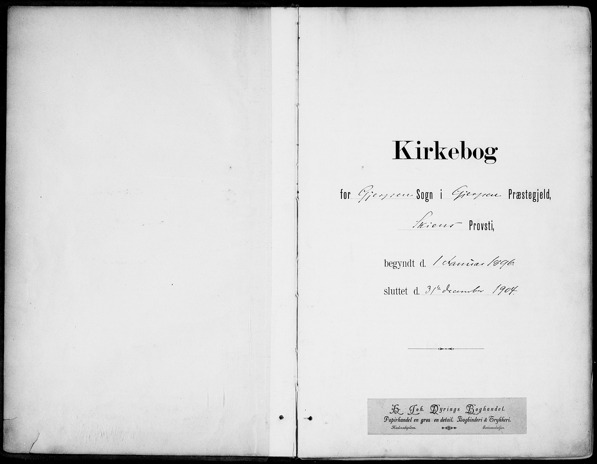Gjerpen kirkebøker, SAKO/A-265/F/Fa/L0011: Ministerialbok nr. I 11, 1896-1904