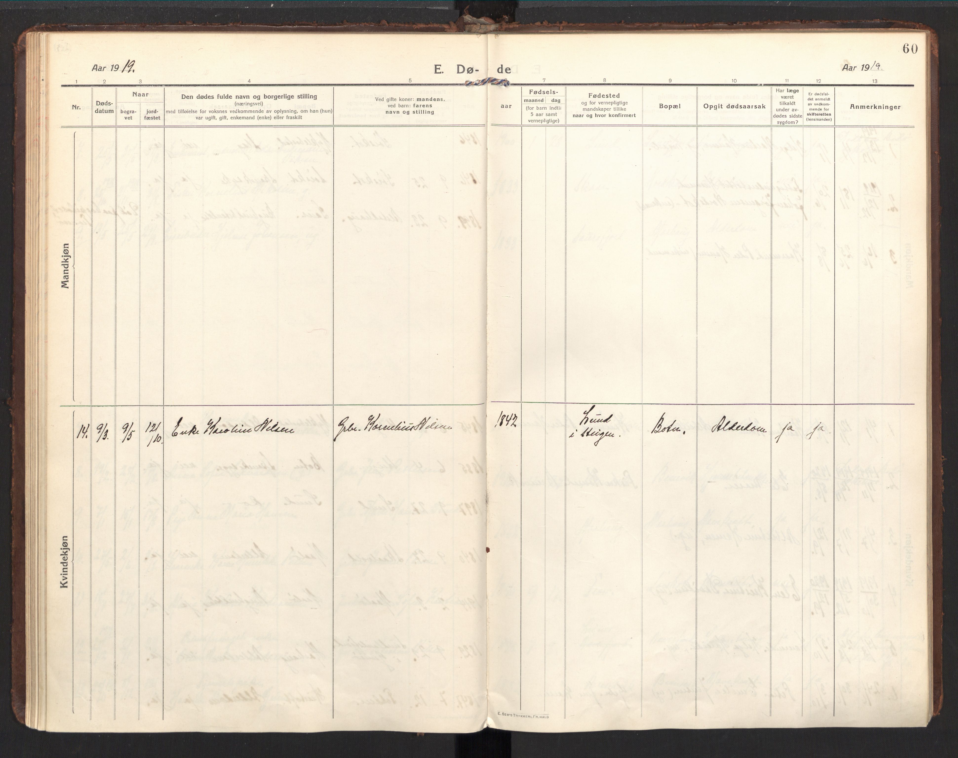 Ministerialprotokoller, klokkerbøker og fødselsregistre - Nordland, AV/SAT-A-1459/857/L0825: Ministerialbok nr. 857A05, 1917-1946, s. 60