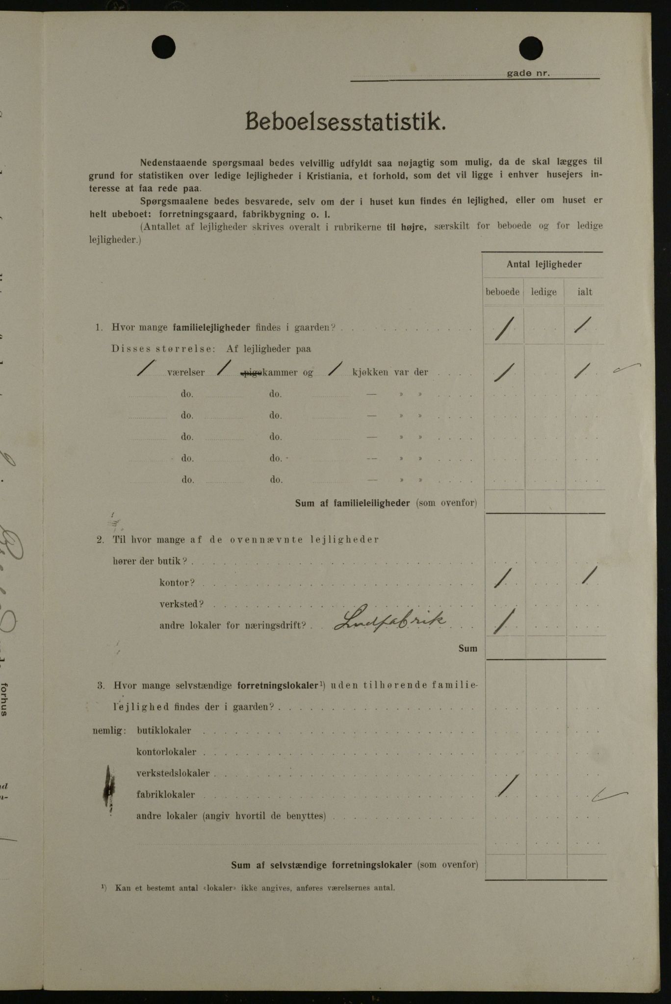 OBA, Kommunal folketelling 1.2.1908 for Kristiania kjøpstad, 1908, s. 7903