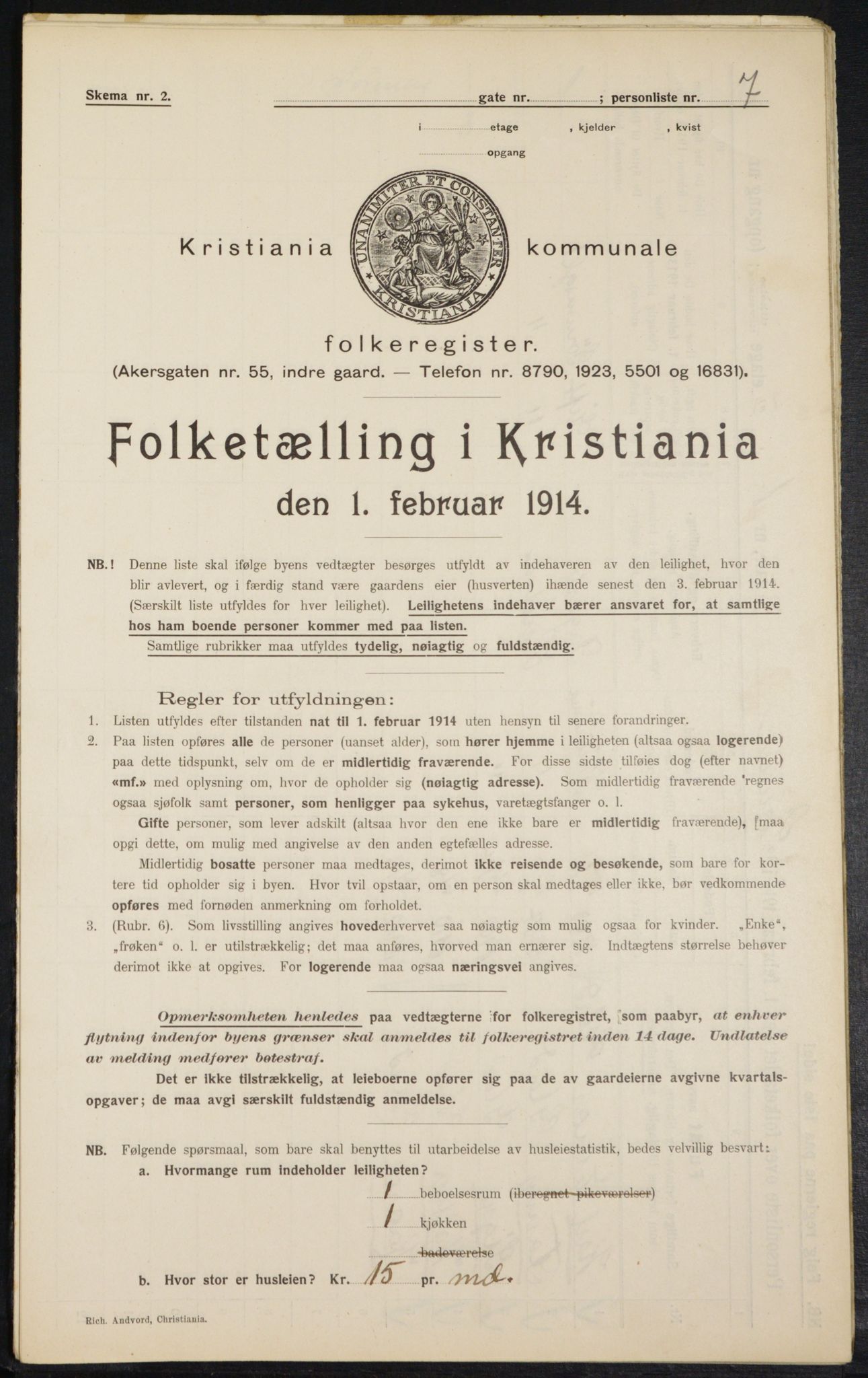 OBA, Kommunal folketelling 1.2.1914 for Kristiania, 1914, s. 107603