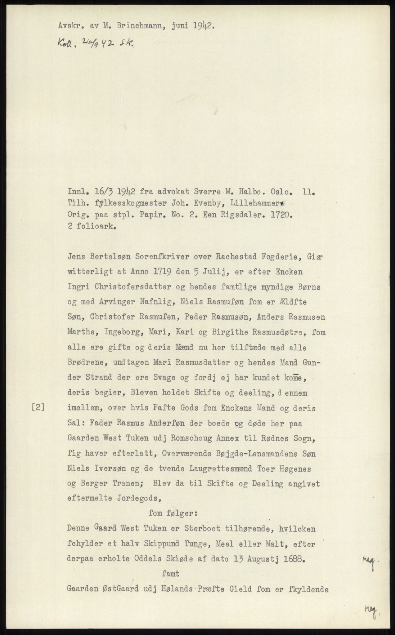 Samlinger til kildeutgivelse, Diplomavskriftsamlingen, AV/RA-EA-4053/H/Ha, s. 326