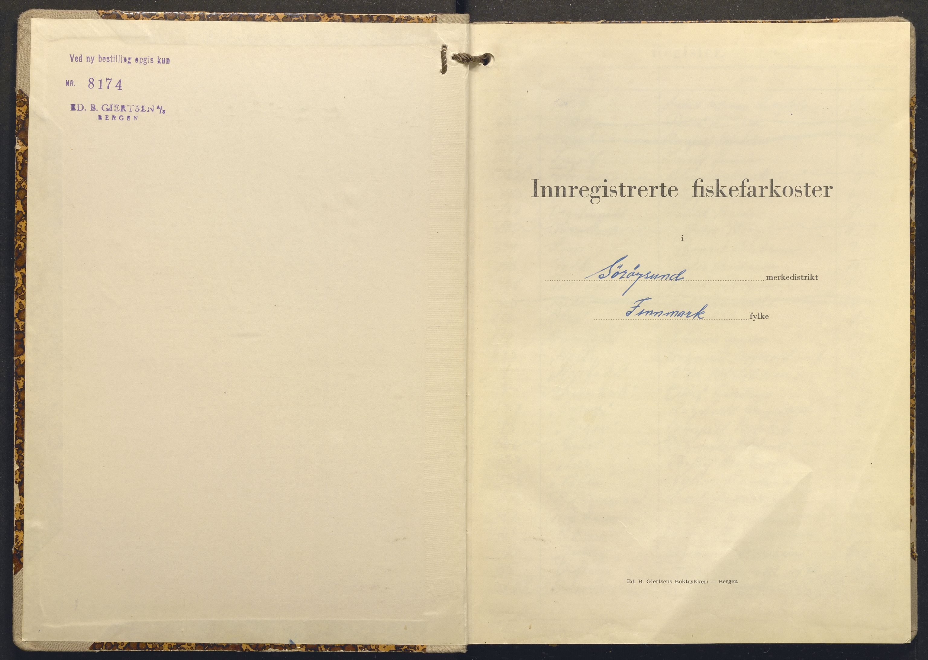 Fiskeridirektoratet - 1 Adm. ledelse - 13 Båtkontoret, AV/SAB-A-2003/I/Ia/Ia.a/L0056: 135.0118/4 Merkeprotokoll - Sørøysund, 1964-1969