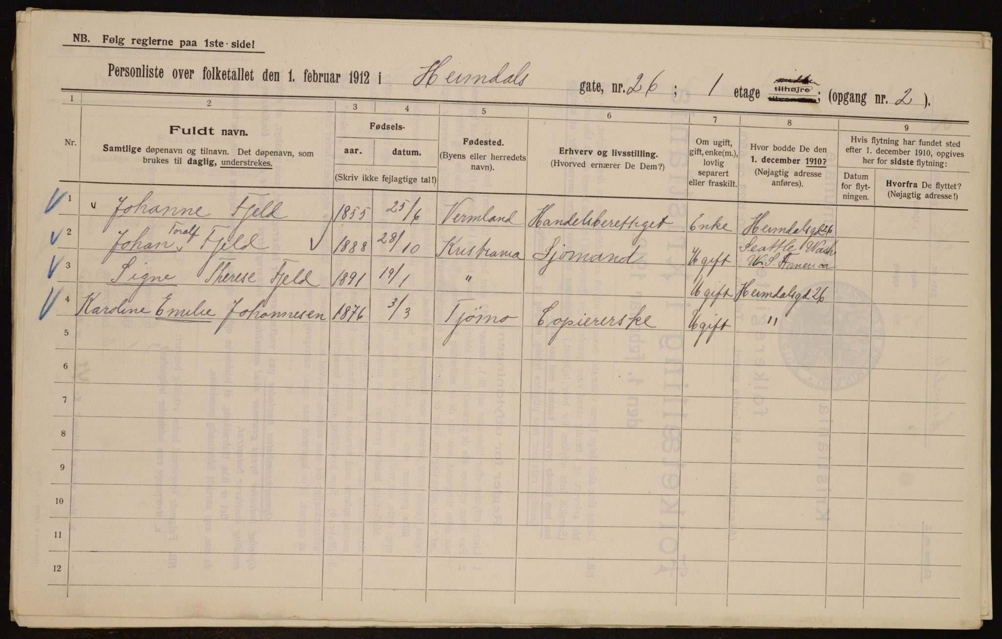 OBA, Kommunal folketelling 1.2.1912 for Kristiania, 1912, s. 37220