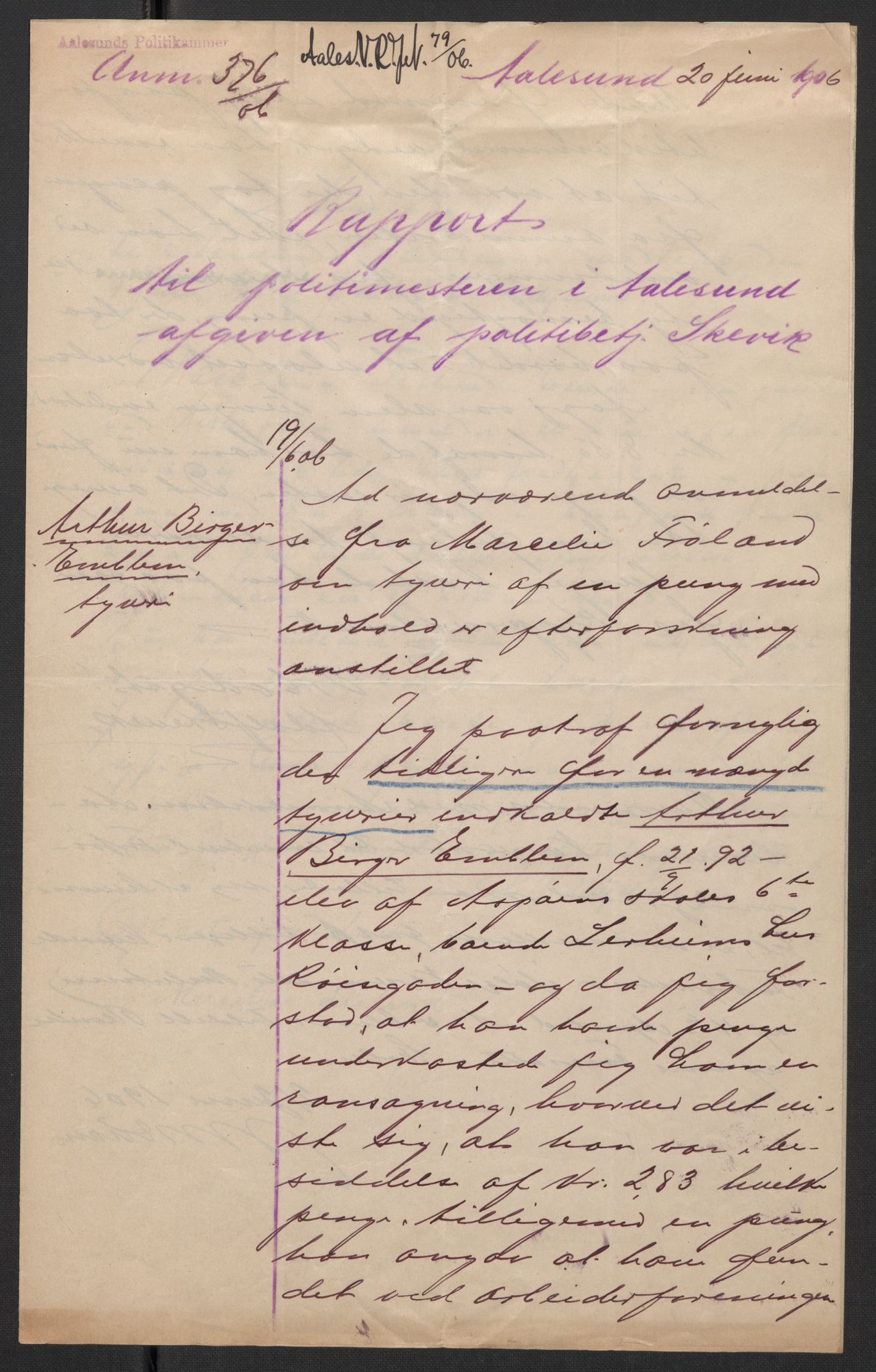 Falstad skolehjem, RA/S-1676/E/Eb/L0007: Elevmapper løpenr. 146-168, 1905-1911, s. 164