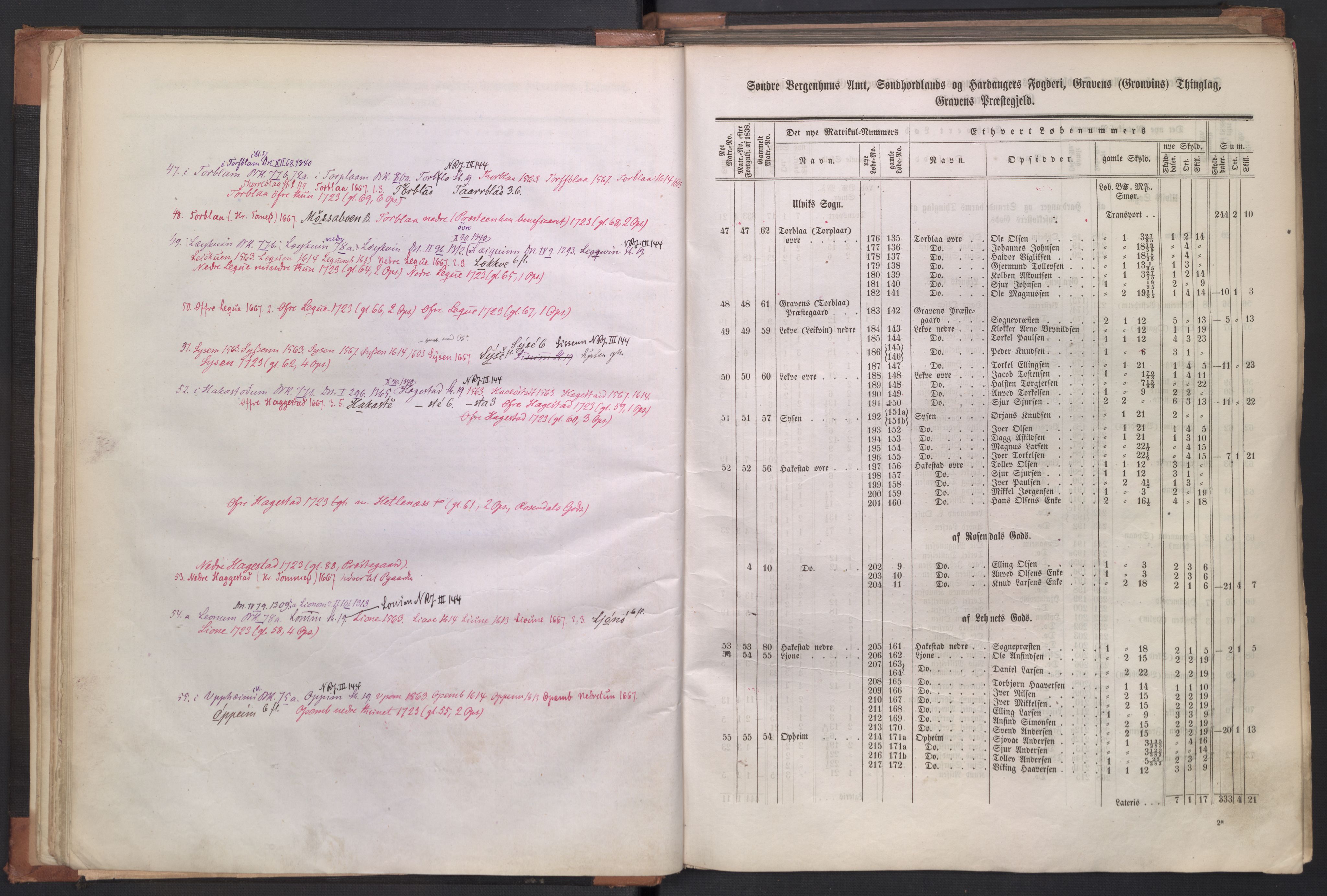 Rygh, AV/RA-PA-0034/F/Fb/L0011: Matrikkelen for 1838 - Søndre Bergenhus amt (Hordaaland fylke), 1838