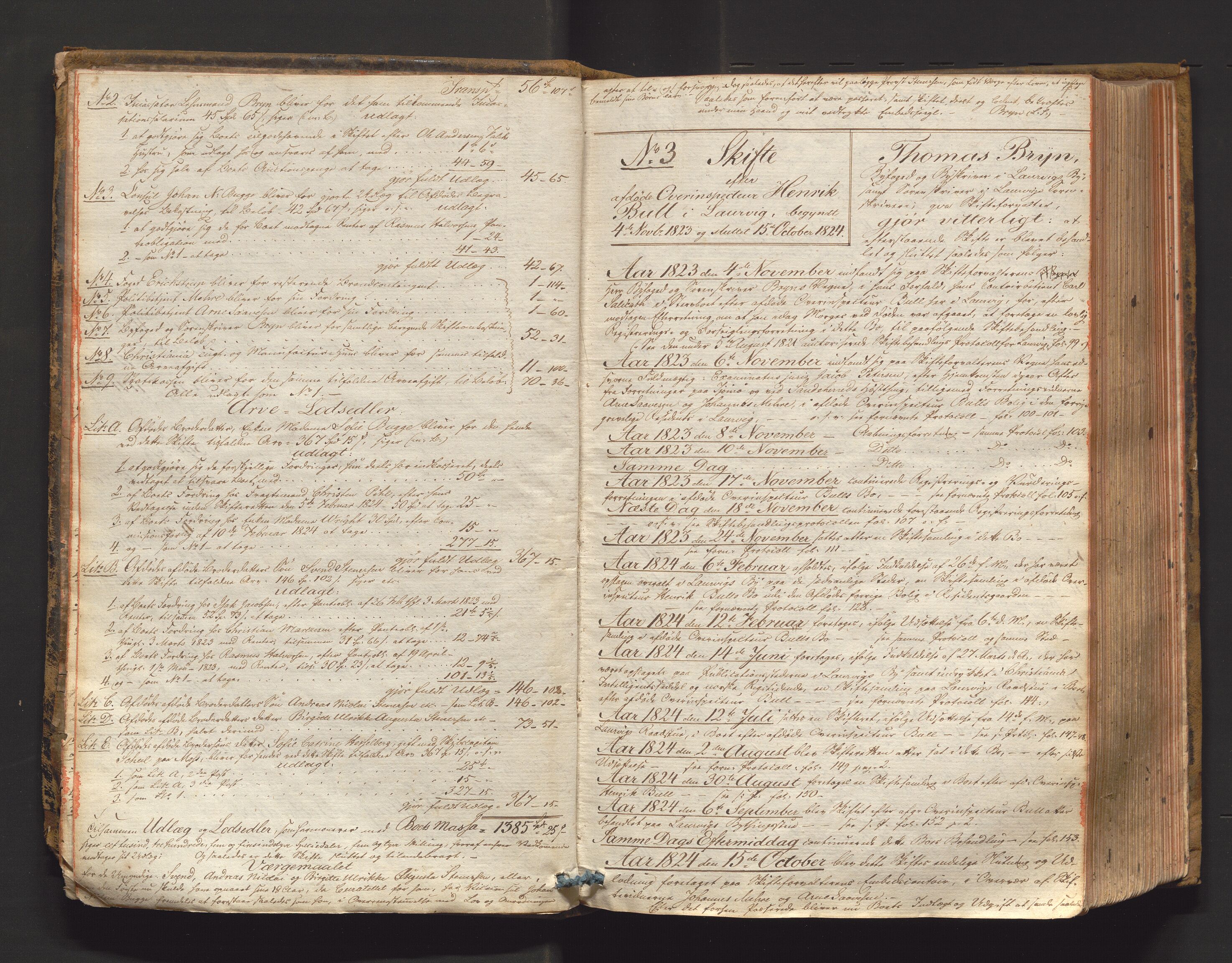 Larvik byfogd, AV/SAKO-A-218/H/Hb/Hba/L0014: Skifteprotokoll, 1824-1839, s. 3b-4a