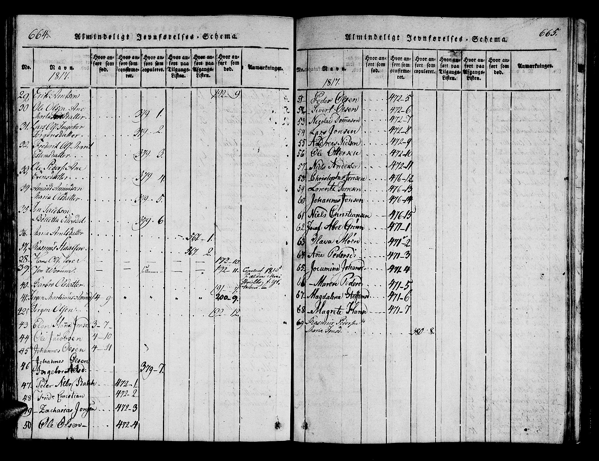 Ministerialprotokoller, klokkerbøker og fødselsregistre - Nord-Trøndelag, AV/SAT-A-1458/722/L0217: Ministerialbok nr. 722A04, 1817-1842, s. 664-665