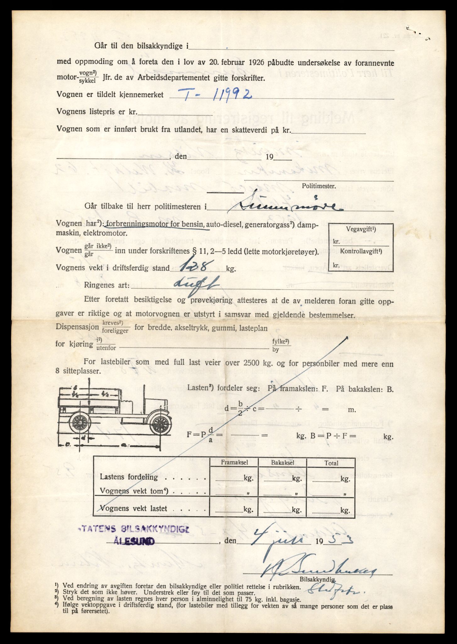 Møre og Romsdal vegkontor - Ålesund trafikkstasjon, AV/SAT-A-4099/F/Fe/L0031: Registreringskort for kjøretøy T 11800 - T 11996, 1927-1998, s. 3293