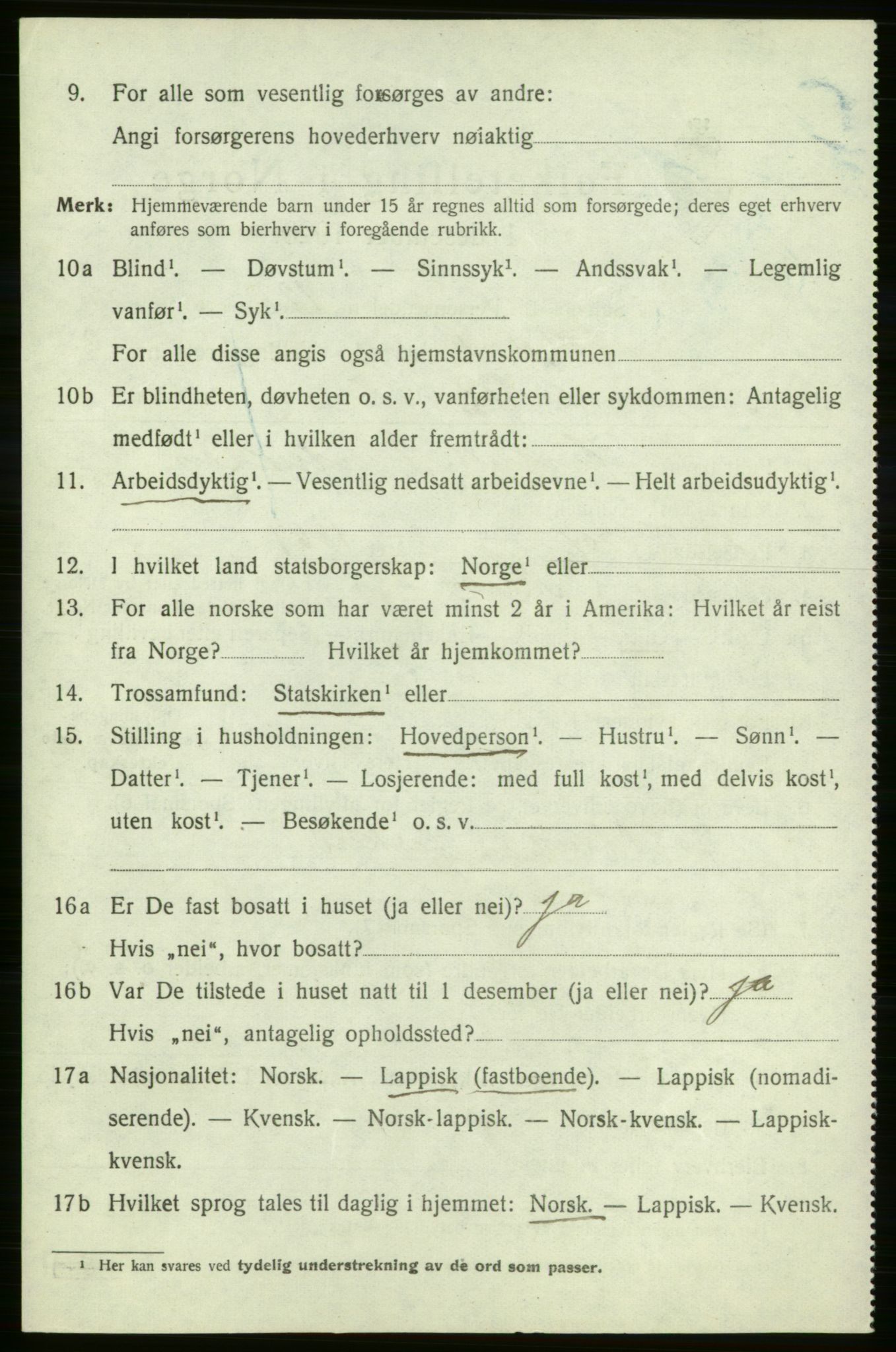 SATØ, Folketelling 1920 for 2019 Kjelvik herred, 1920, s. 1630