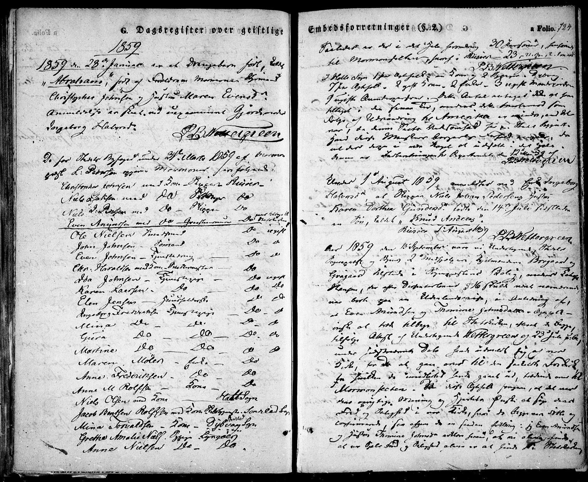 Risør sokneprestkontor, AV/SAK-1111-0035/F/Fa/L0003: Ministerialbok nr. A 3, 1838-1864, s. 724