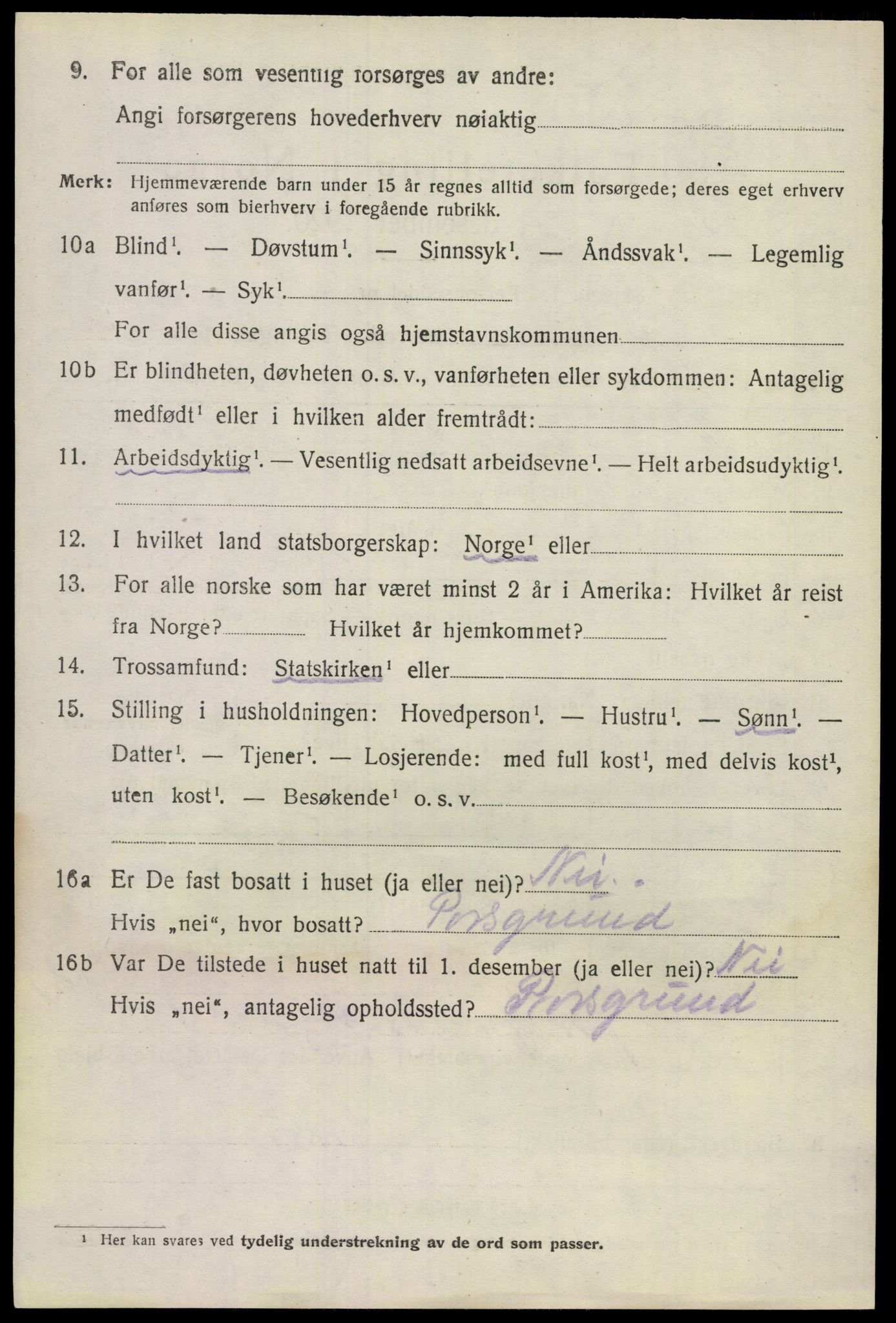 SAKO, Folketelling 1920 for 0820 Lunde herred, 1920, s. 3414