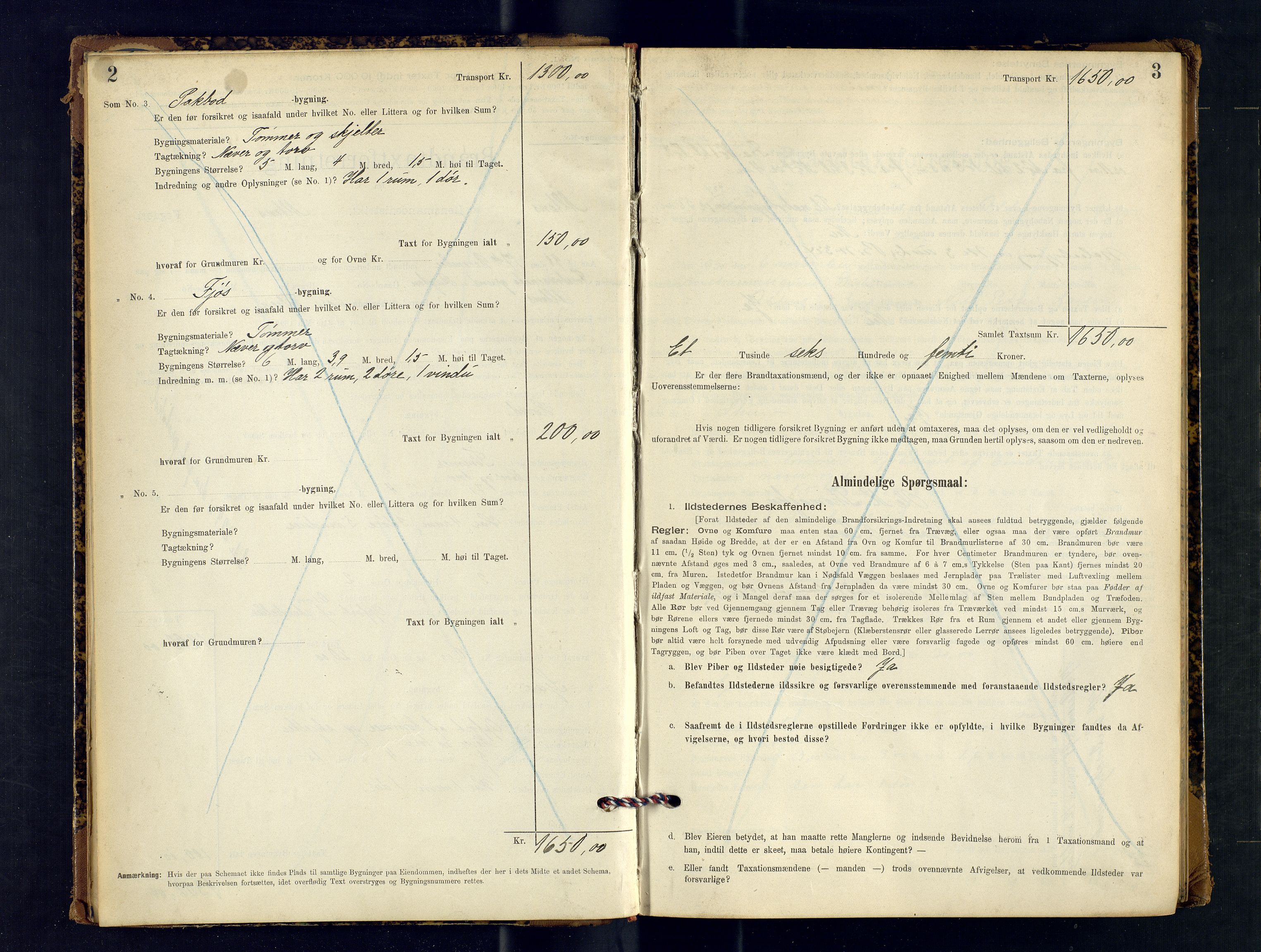 Alta lensmannskontor, AV/SATØ-S-1165/O/Ob/L0168: Branntakstprotokoll, 1898-1901, s. 2-3