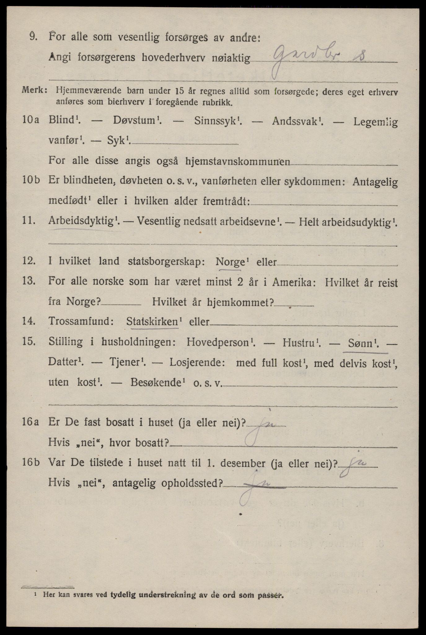 SAKO, Folketelling 1920 for 0826 Tinn herred, 1920, s. 3067