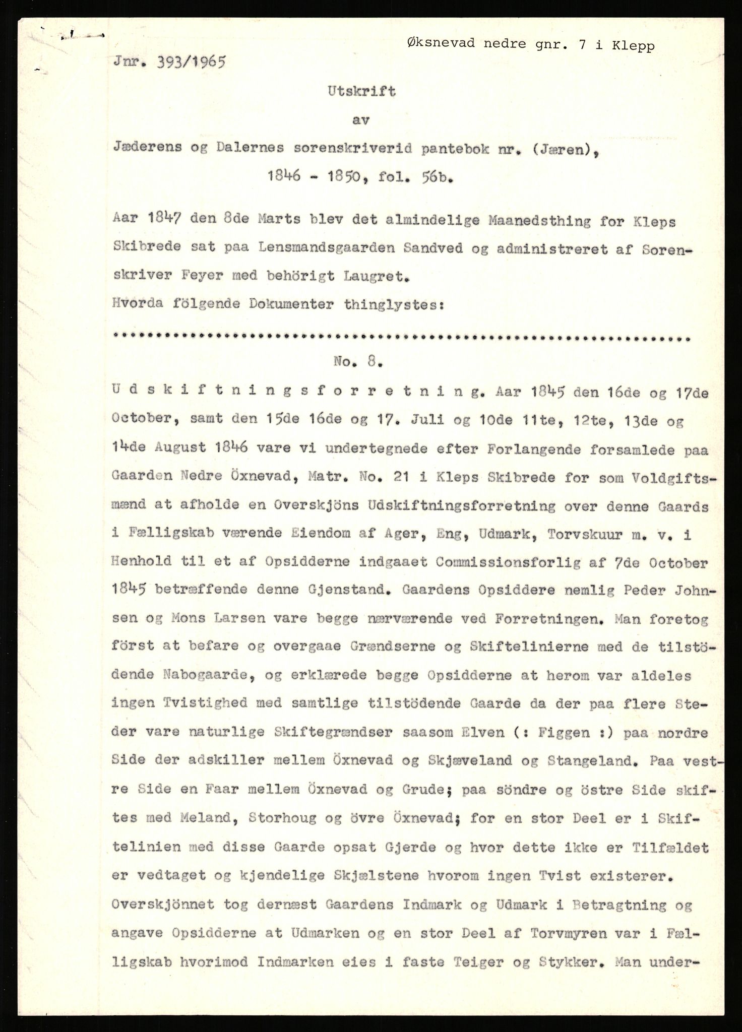 Statsarkivet i Stavanger, AV/SAST-A-101971/03/Y/Yj/L0098: Avskrifter sortert etter gårdsnavn: Øigrei - Østeinstad, 1750-1930, s. 78