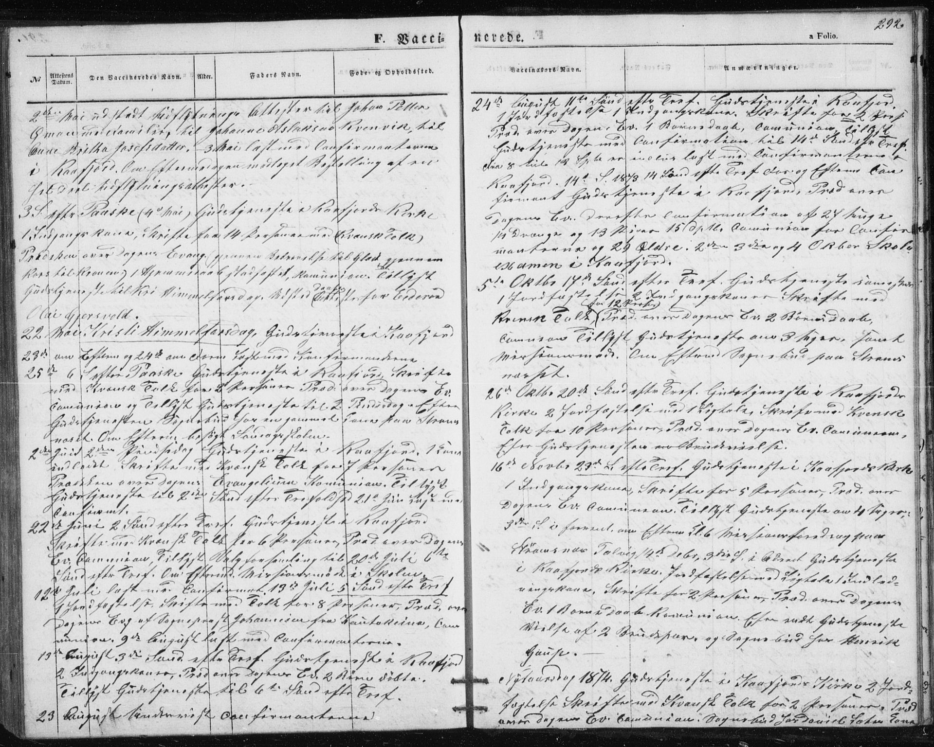 Alta sokneprestkontor, AV/SATØ-S-1338/H/Hb/L0002.klokk: Klokkerbok nr. 2, 1856-1880, s. 292