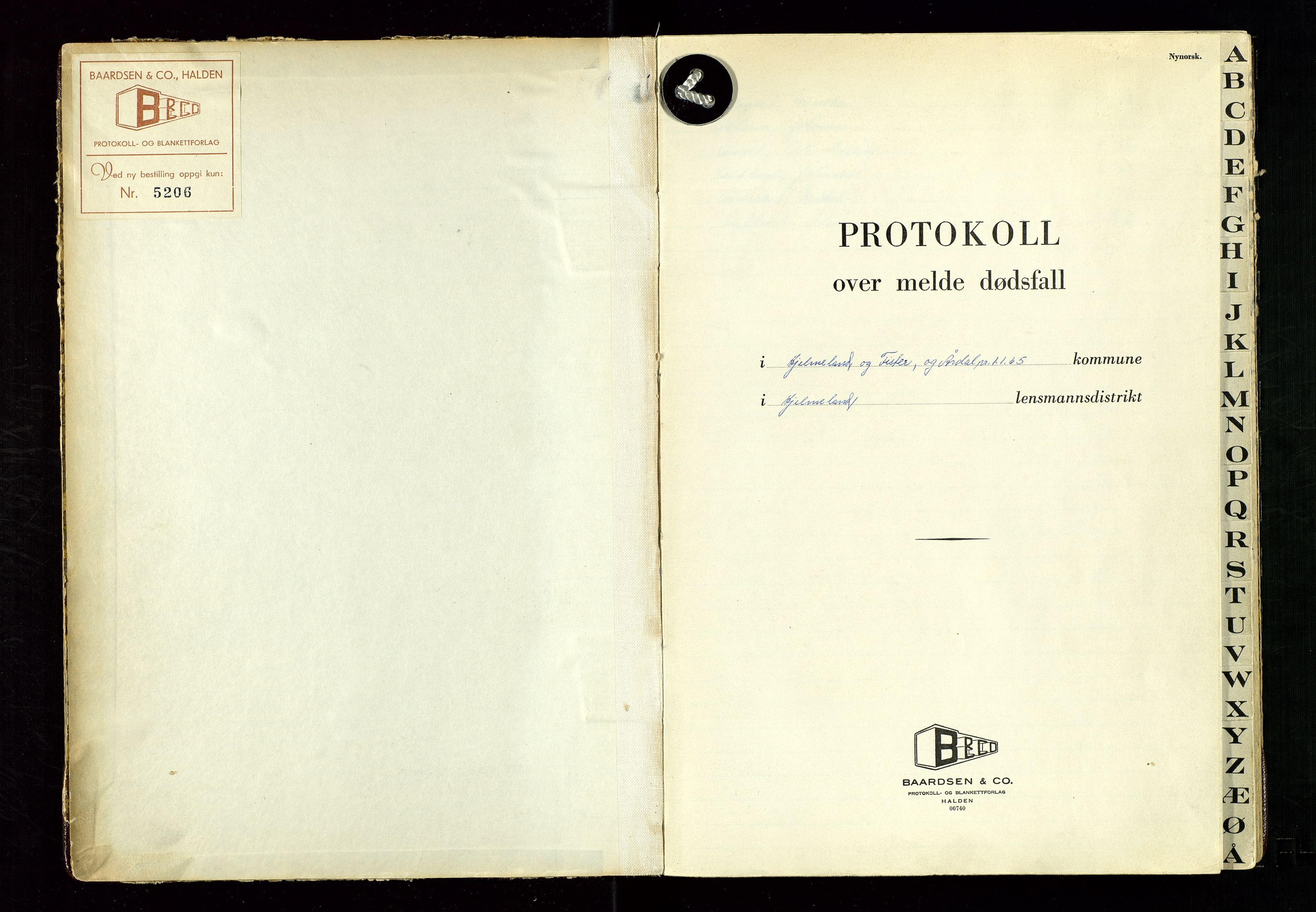 Hjelmeland lensmannskontor, AV/SAST-A-100439/Ggb/L0006: "Dødsfallprotokoll", 1962-1969