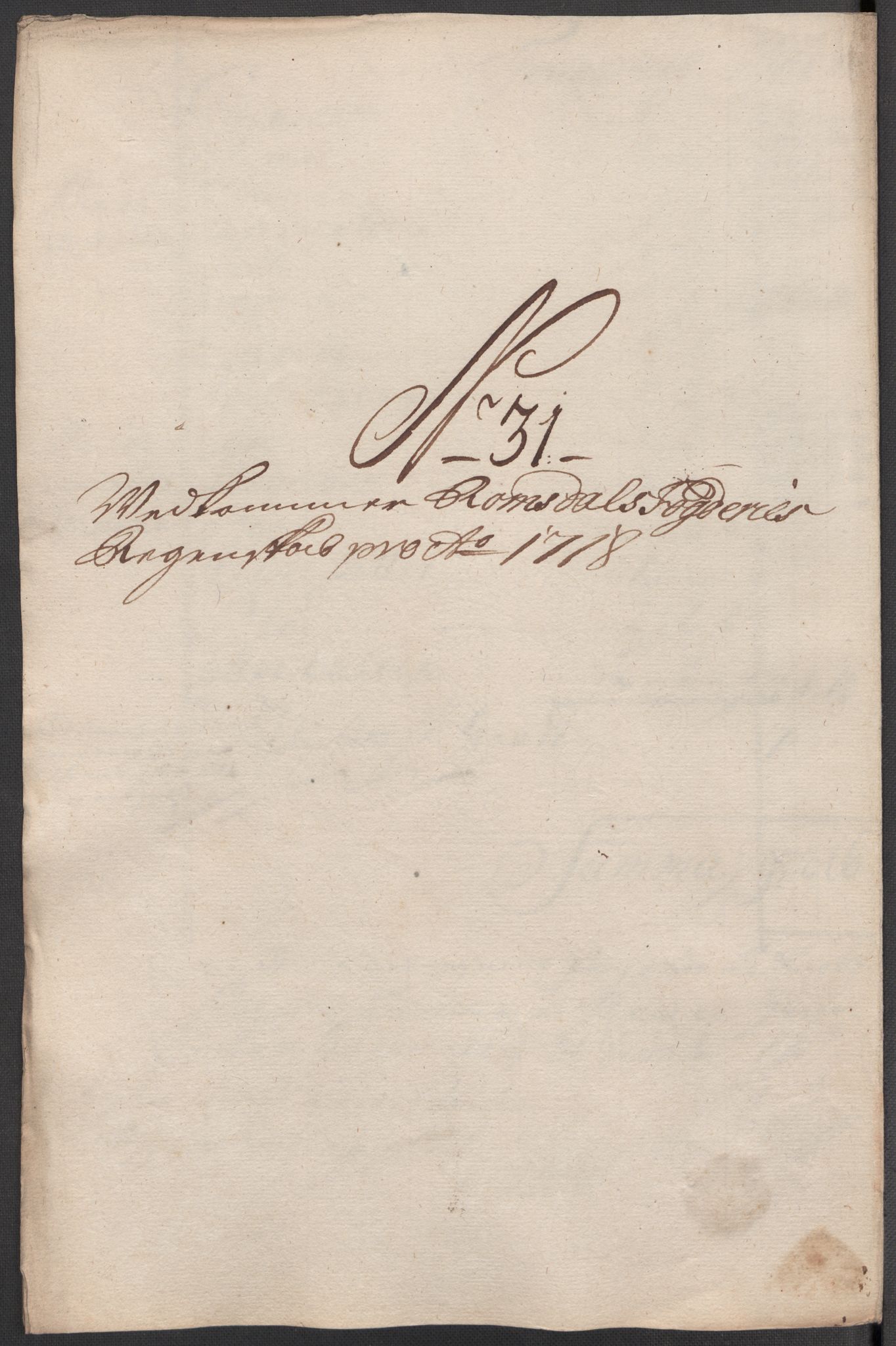 Rentekammeret inntil 1814, Reviderte regnskaper, Fogderegnskap, RA/EA-4092/R55/L3665: Fogderegnskap Romsdal, 1718, s. 197