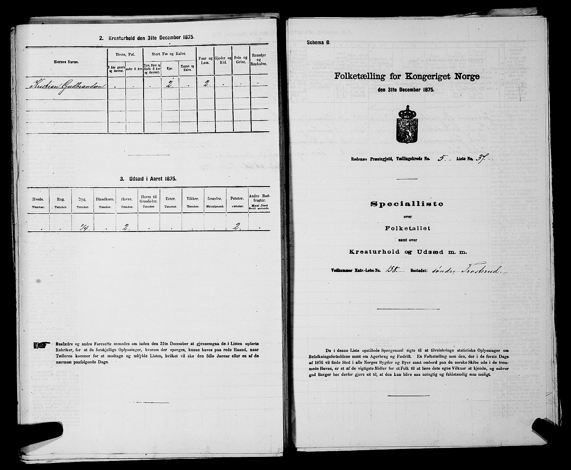 RA, Folketelling 1875 for 0120P Rødenes prestegjeld, 1875, s. 784