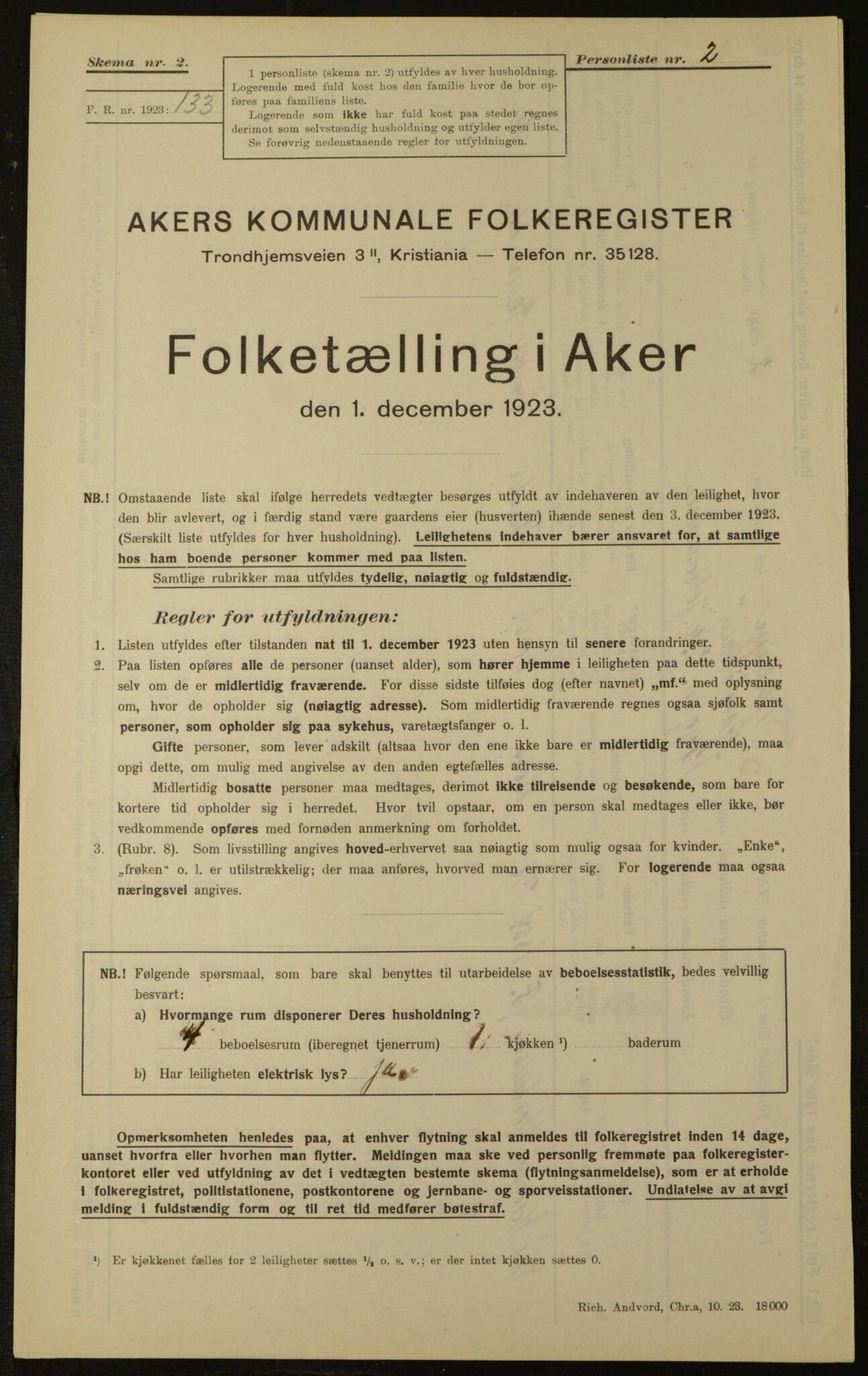 , Kommunal folketelling 1.12.1923 for Aker, 1923, s. 755