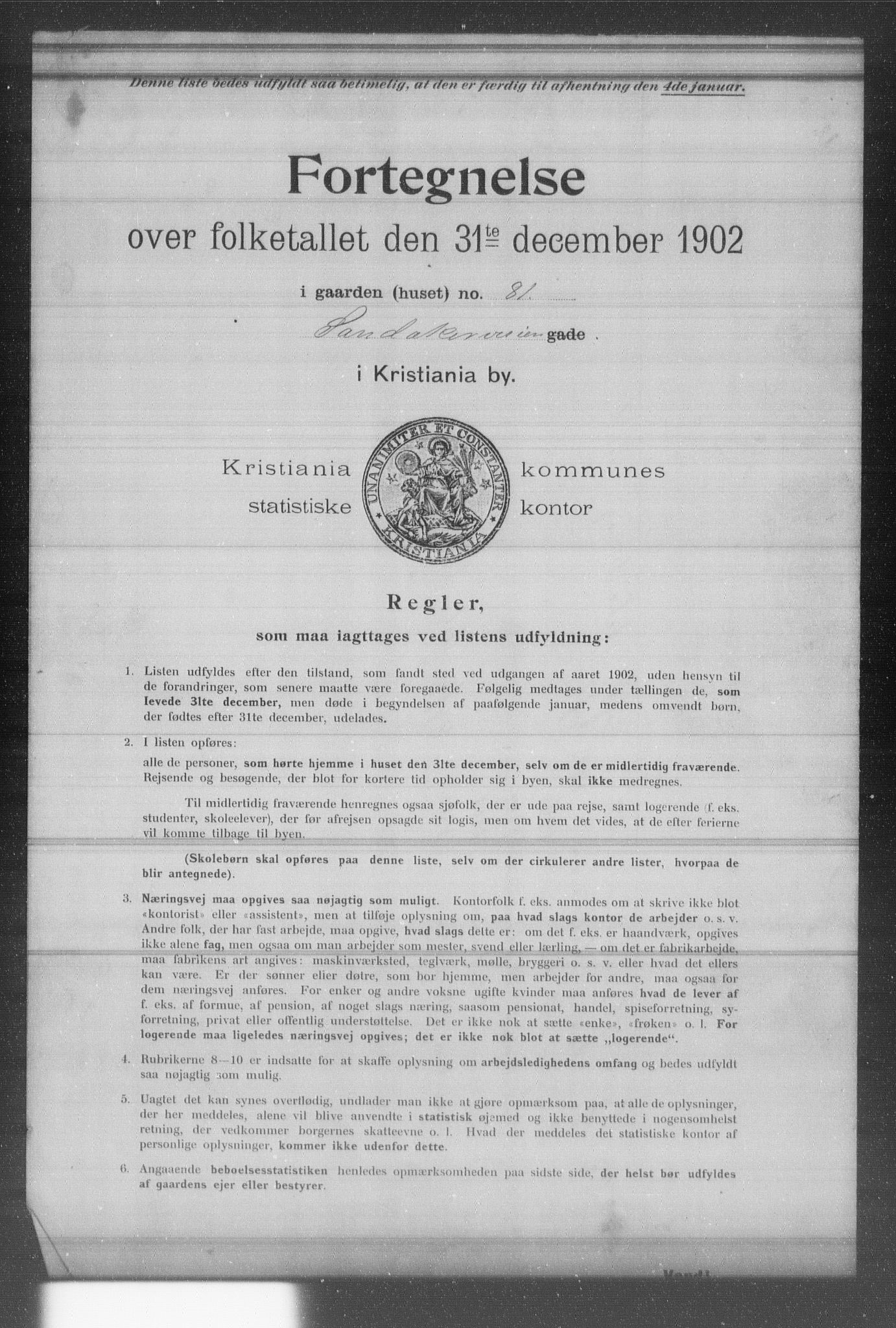 OBA, Kommunal folketelling 31.12.1902 for Kristiania kjøpstad, 1902, s. 16690