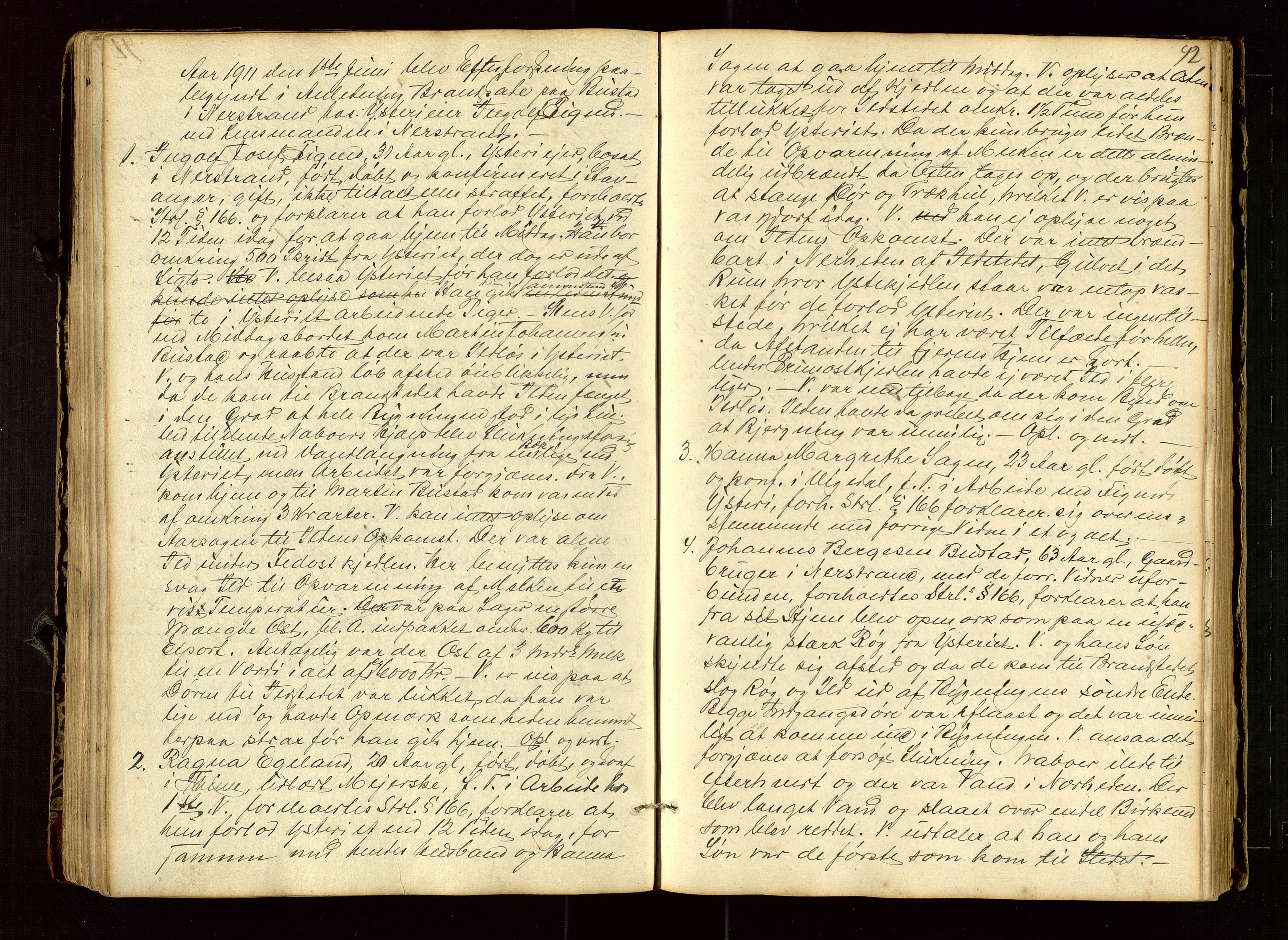 Nedstrand lensmannskontor, AV/SAST-A-100236/Goa/L0001: "Brandtaxt Protocoll", 1877-1922, s. 91b-92a