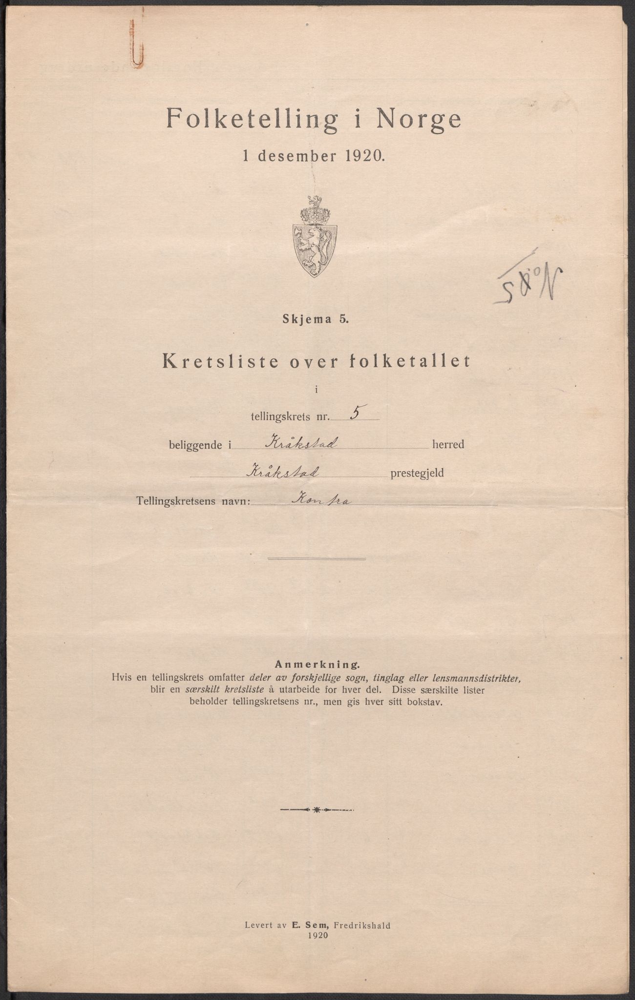 SAO, Folketelling 1920 for 0212 Kråkstad herred, 1920, s. 20