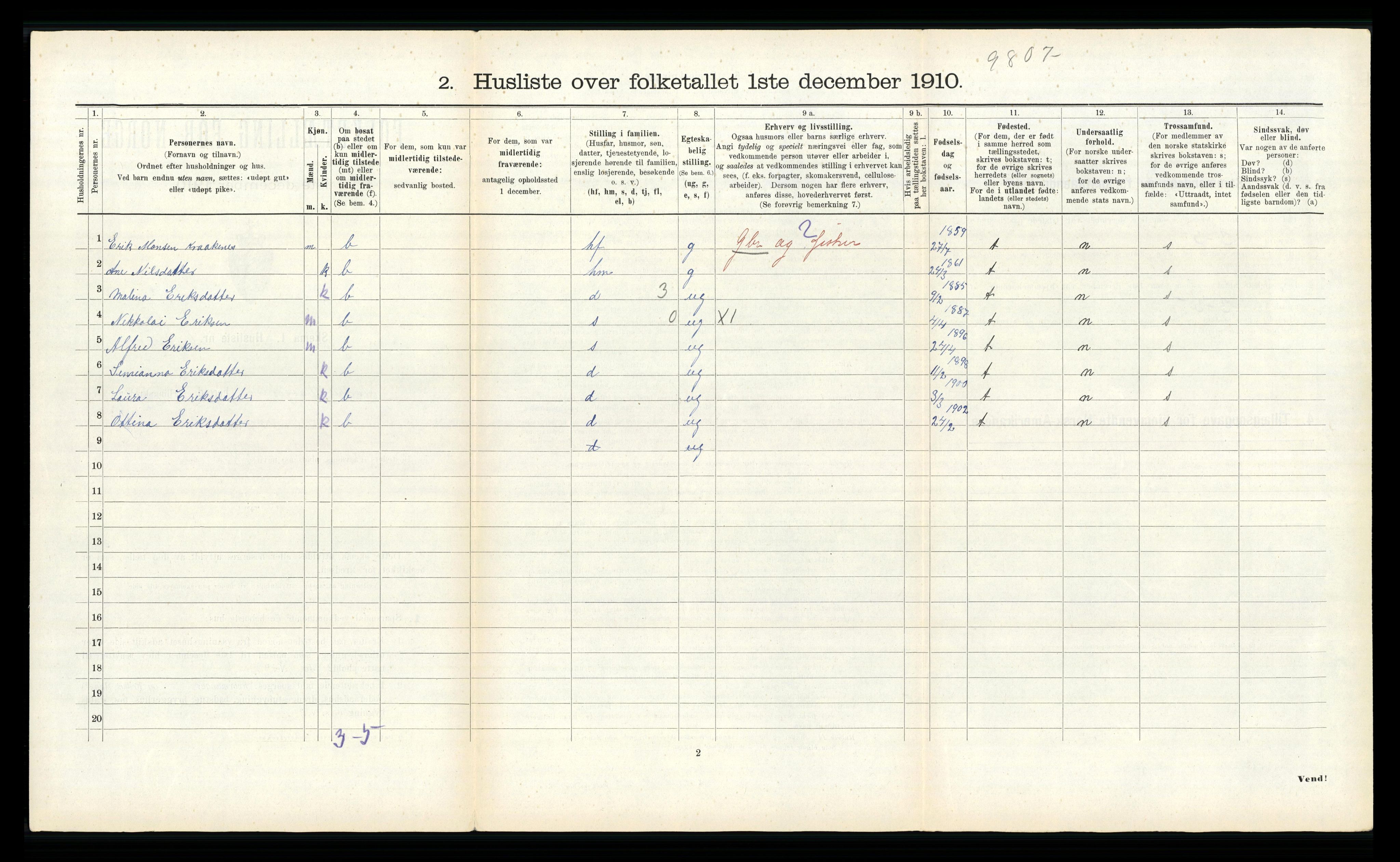 RA, Folketelling 1910 for 1440 Nord-Vågsøy herred, 1910, s. 278