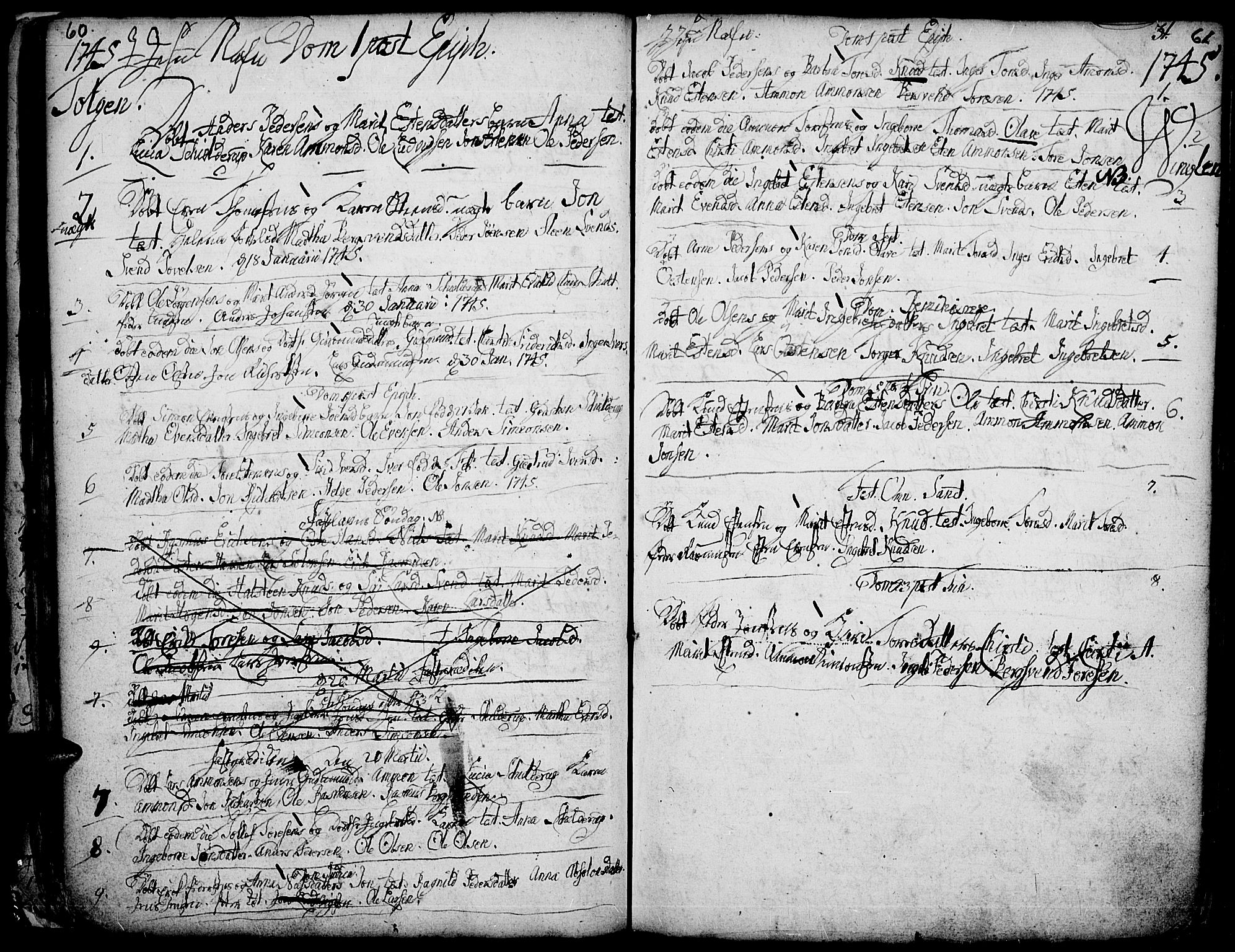 Tolga prestekontor, AV/SAH-PREST-062/K/L0001: Ministerialbok nr. 1, 1733-1767, s. 60-61