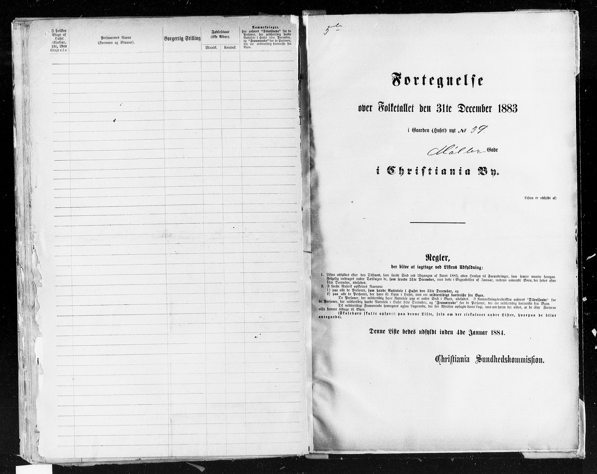 OBA, Kommunal folketelling 31.12.1883 for Kristiania kjøpstad, 1883, s. 2923