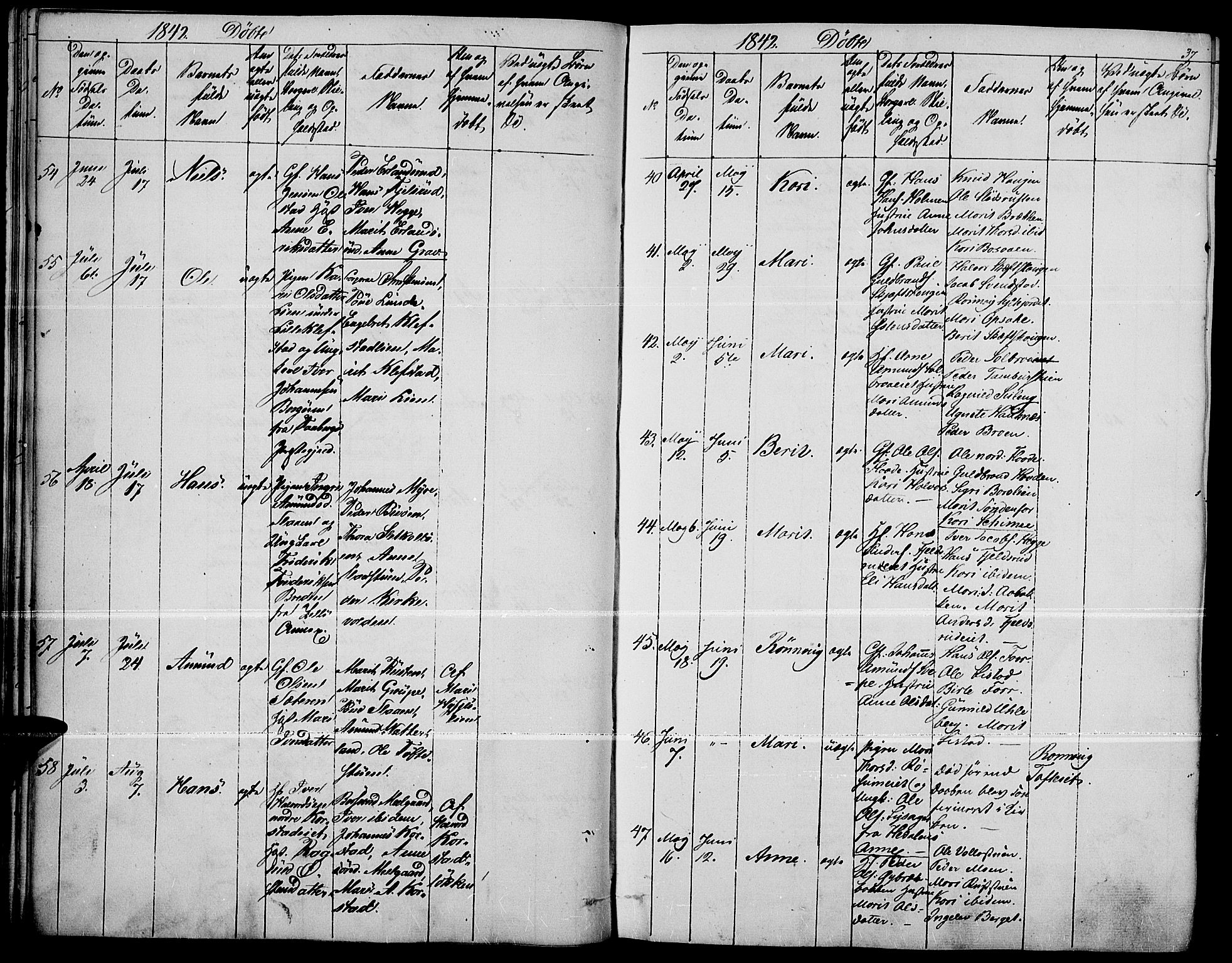 Fron prestekontor, AV/SAH-PREST-078/H/Ha/Haa/L0004: Ministerialbok nr. 4, 1839-1848, s. 37