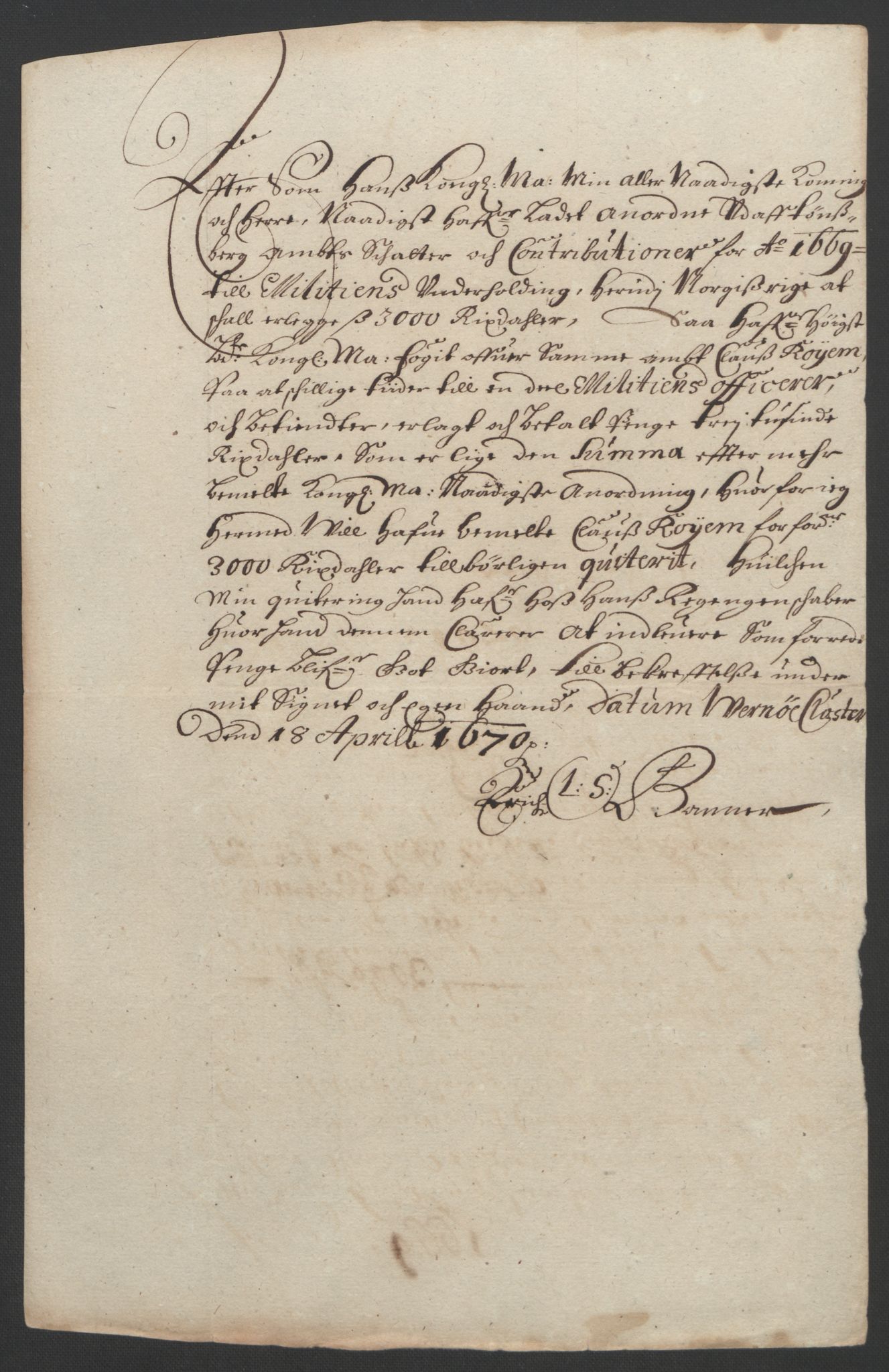 Rentekammeret inntil 1814, Reviderte regnskaper, Fogderegnskap, RA/EA-4092/R32/L1842: Fogderegnskap Jarlsberg grevskap, 1664-1673, s. 139