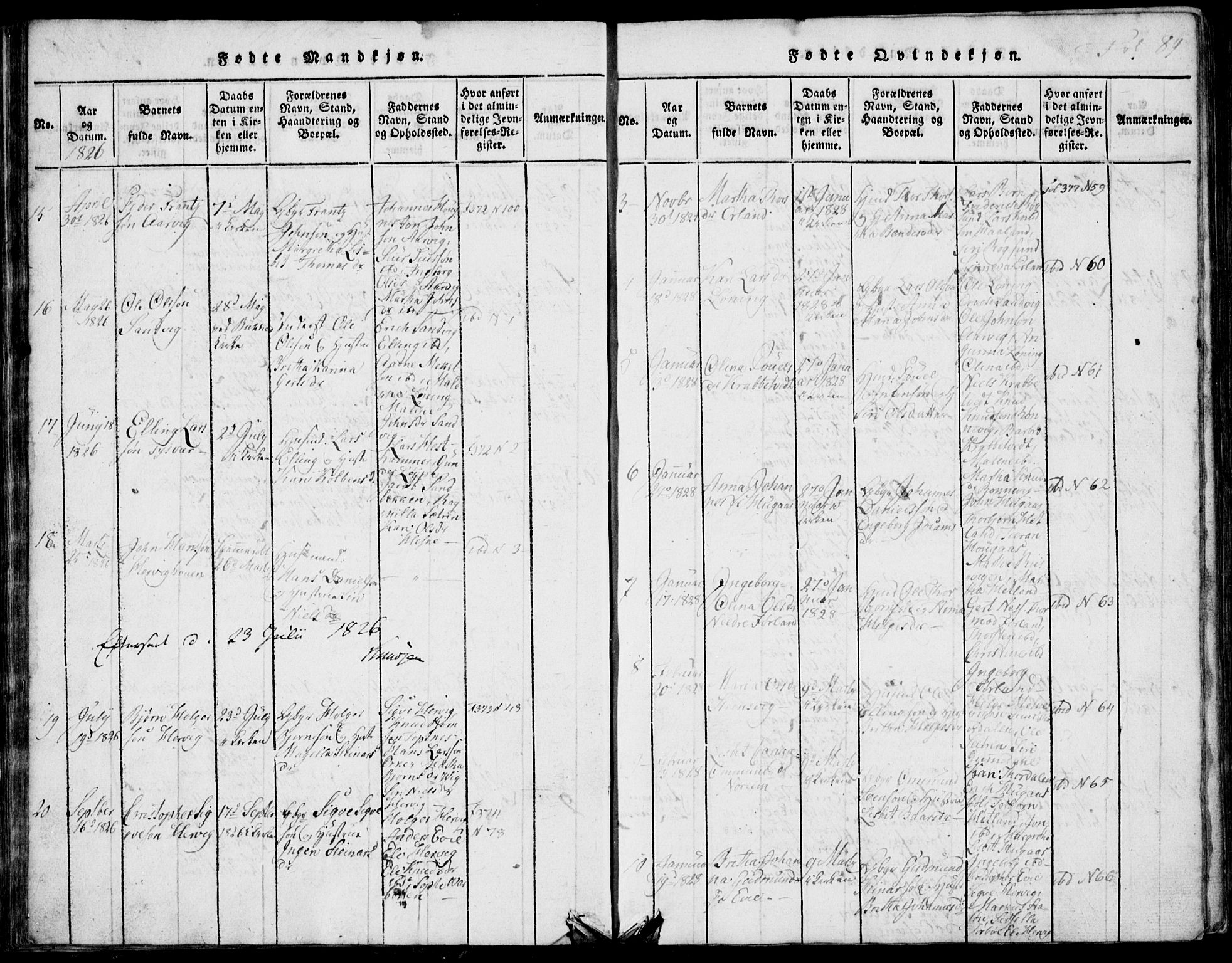 Skjold sokneprestkontor, SAST/A-101847/H/Ha/Hab/L0002: Klokkerbok nr. B 2 /1, 1815-1830, s. 89