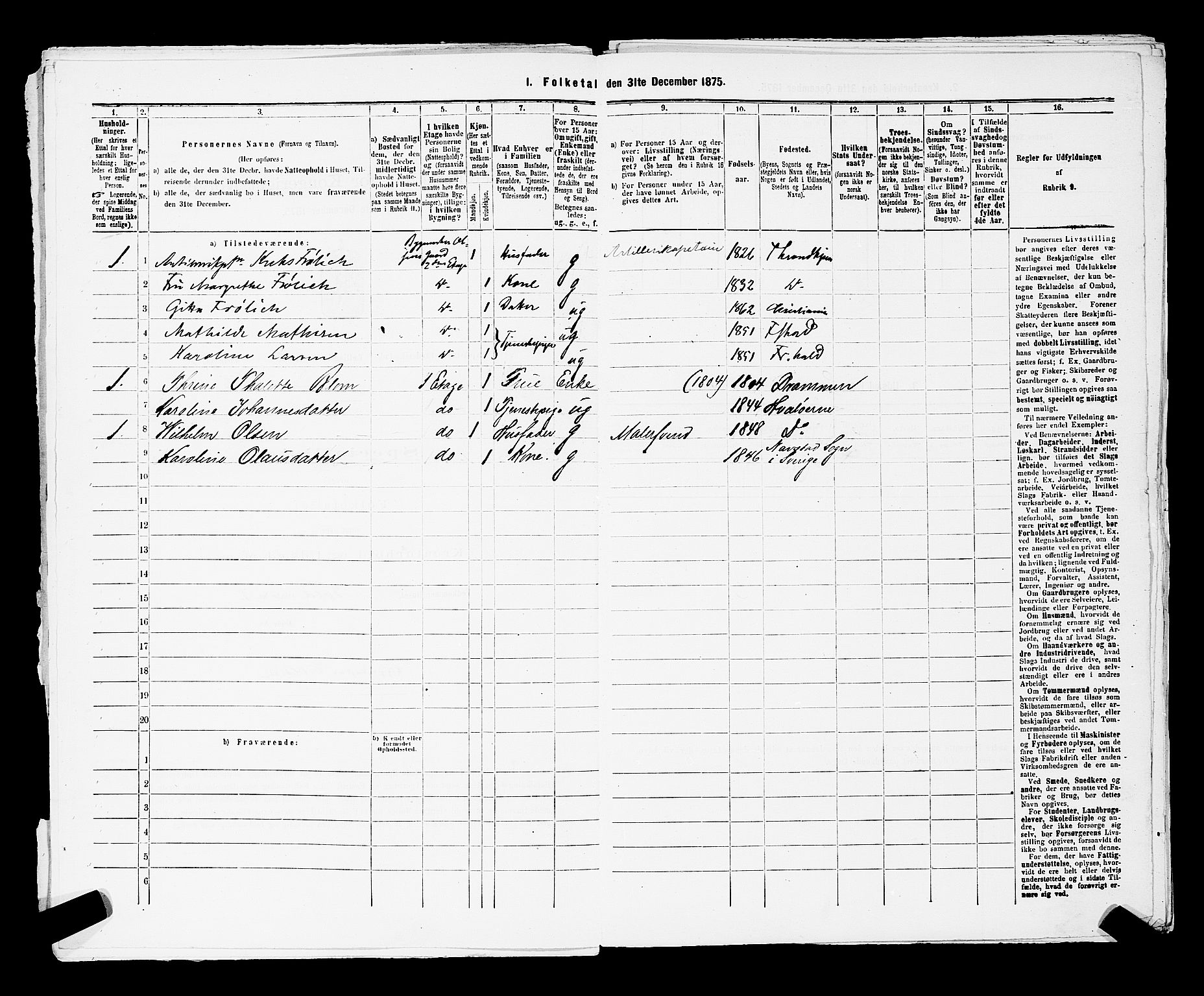 RA, Folketelling 1875 for 0103B Fredrikstad prestegjeld, Fredrikstad kjøpstad, 1875, s. 31