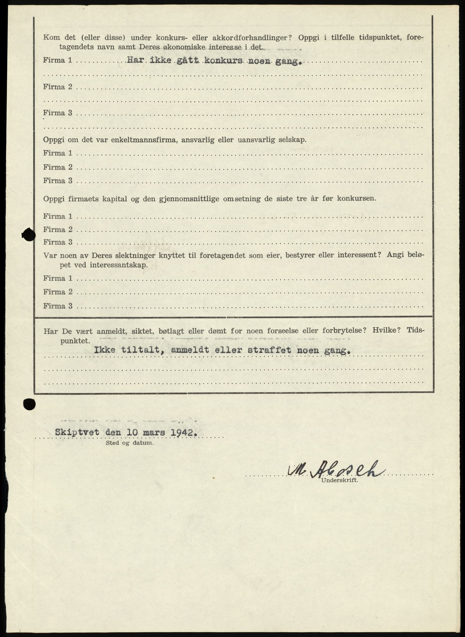 Sosialdepartementet, Våre Falne, RA/S-1708/E/Ee/L0025: Personmapper: Abelsen 01 - Amundsen, H. 65, 1945-1951, s. 55