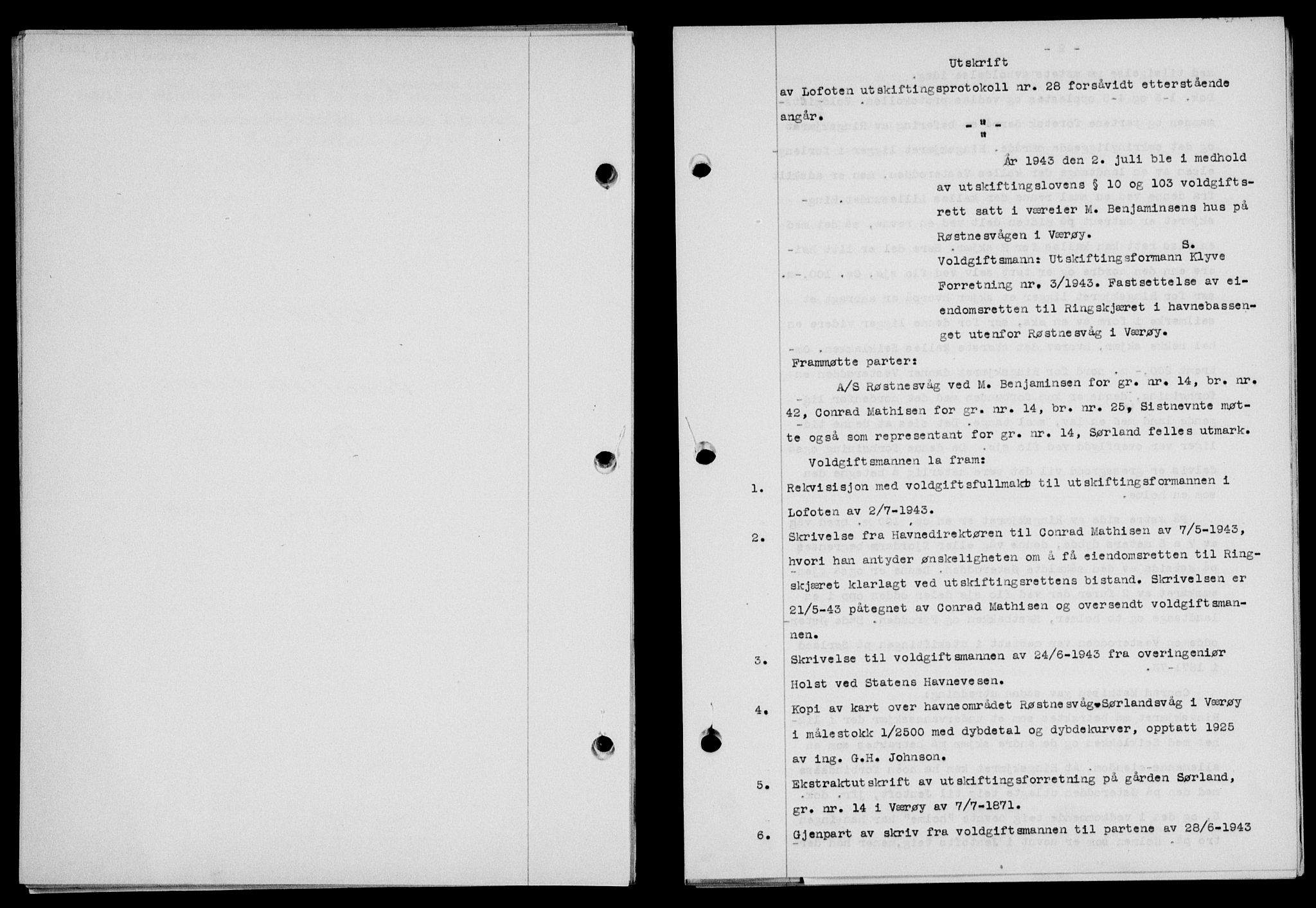 Lofoten sorenskriveri, SAT/A-0017/1/2/2C/L0011a: Pantebok nr. 11a, 1943-1943, Dagboknr: 1324/1943