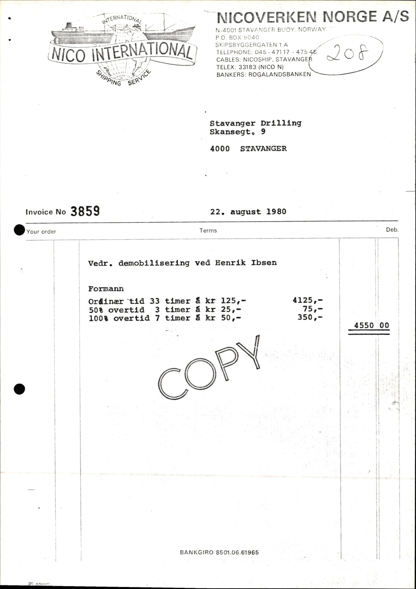 Pa 1503 - Stavanger Drilling AS, AV/SAST-A-101906/2/E/Ec/Eca/L0013: Sak og korrespondanse, 1980-1982