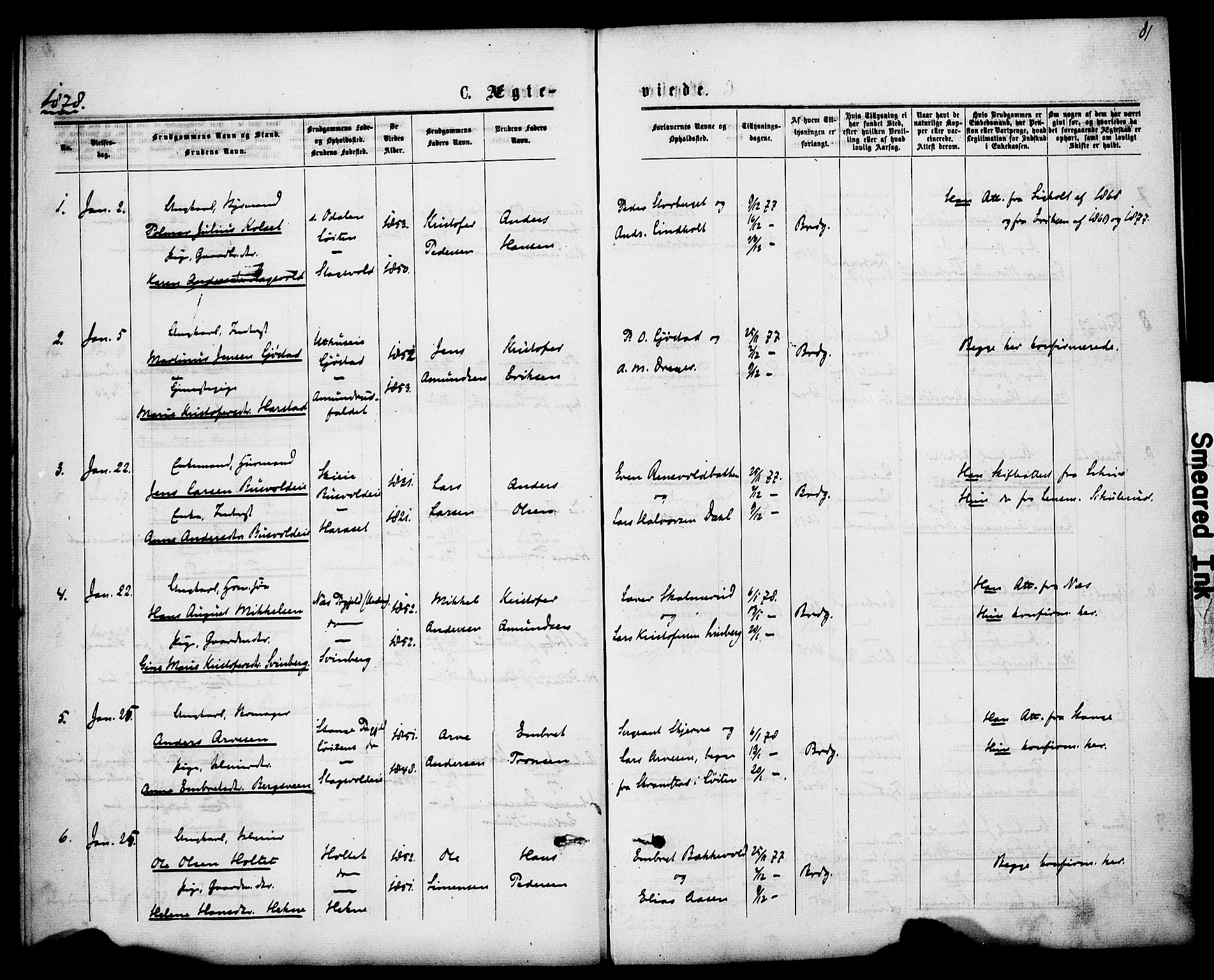 Romedal prestekontor, SAH/PREST-004/K/L0007: Ministerialbok nr. 7, 1875-1879, s. 81