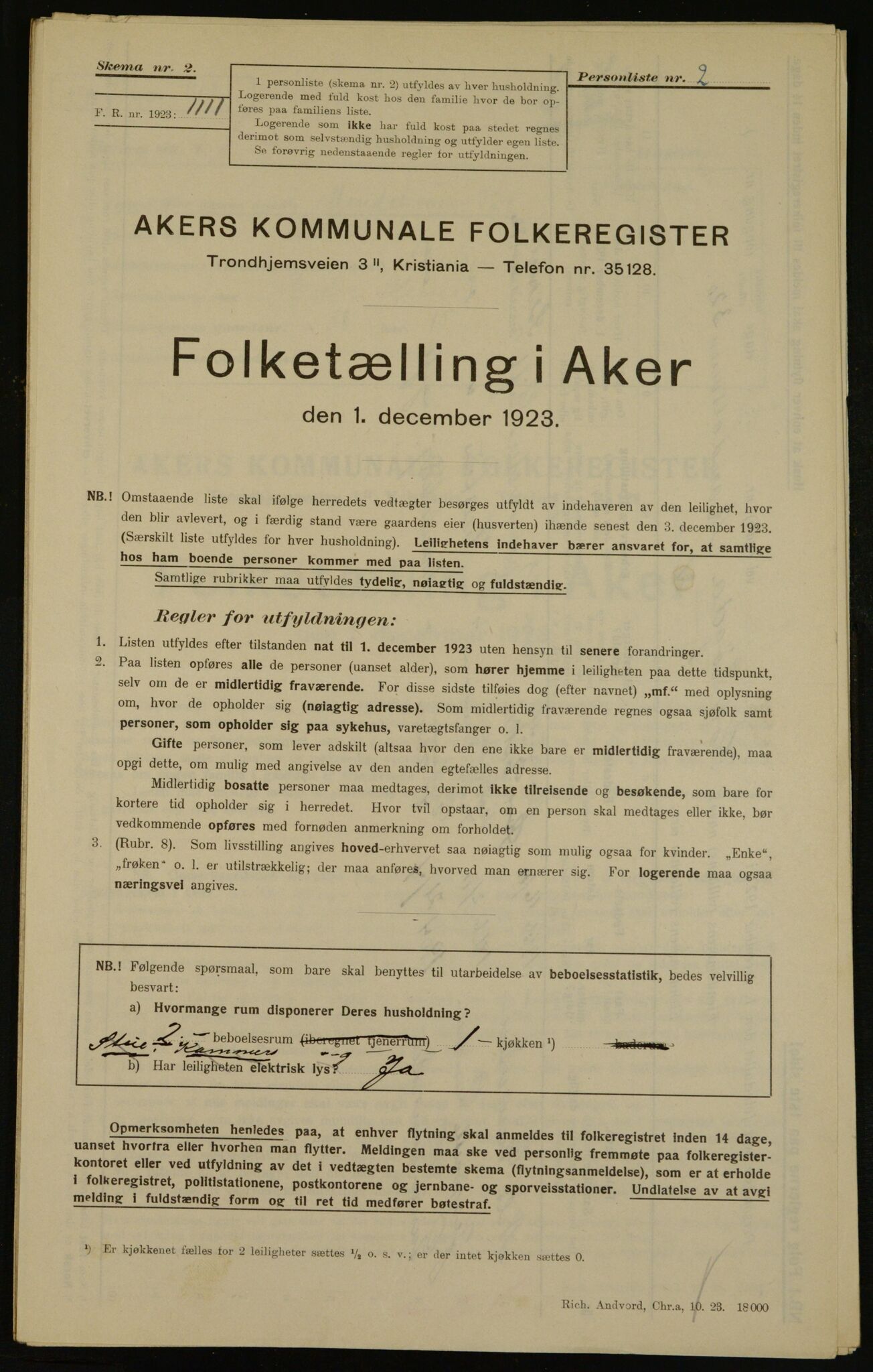 , Kommunal folketelling 1.12.1923 for Aker, 1923, s. 14893