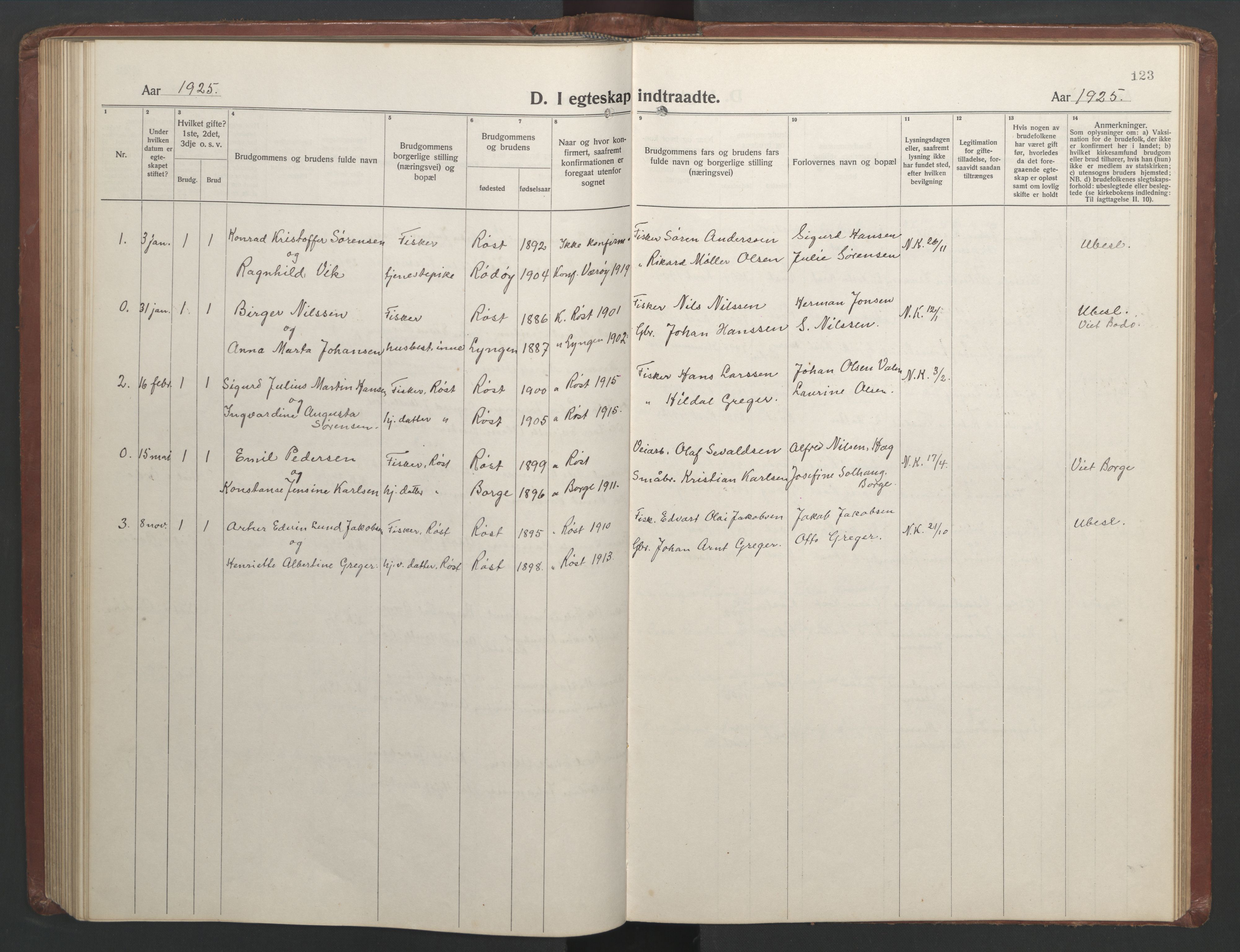 Ministerialprotokoller, klokkerbøker og fødselsregistre - Nordland, AV/SAT-A-1459/808/L0132: Klokkerbok nr. 808C03, 1920-1946, s. 123