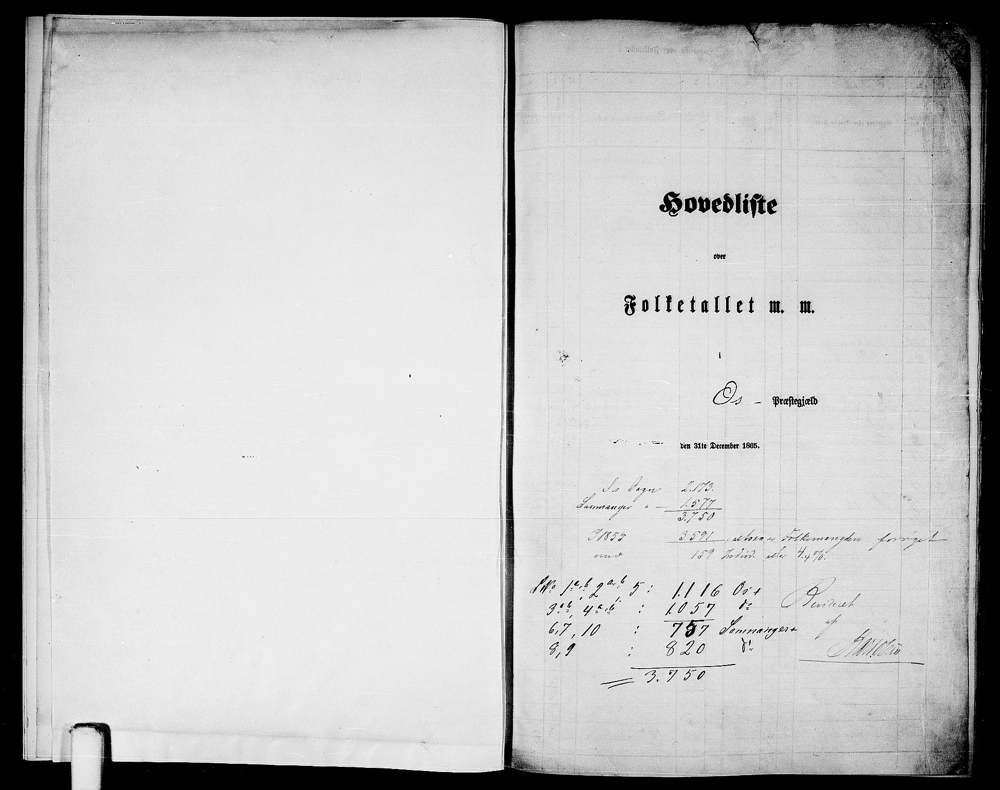 RA, Folketelling 1865 for 1243P Os prestegjeld, 1865, s. 5